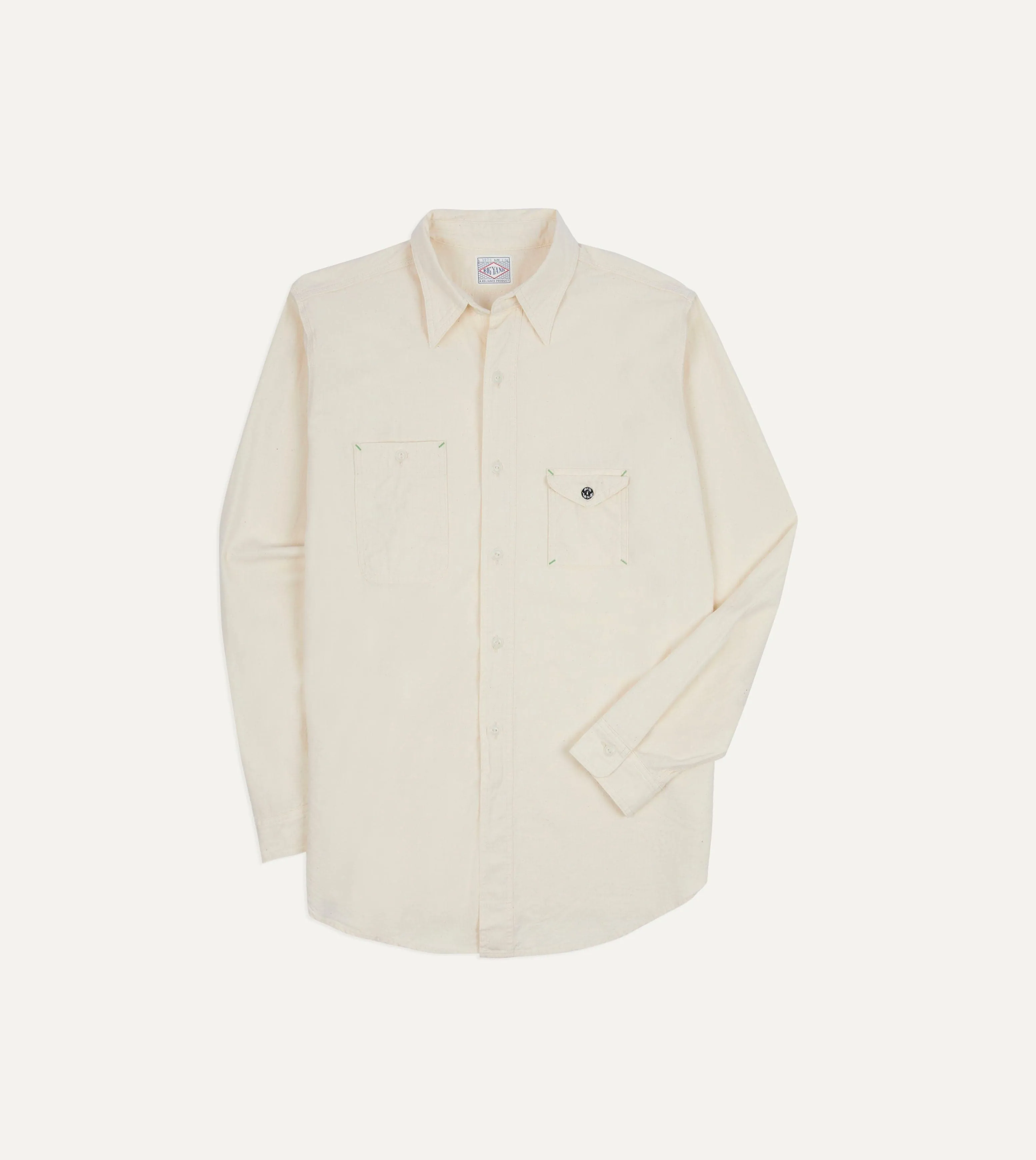Big Yank '1935' Ecru Chambray Shirt sold by Drake's London