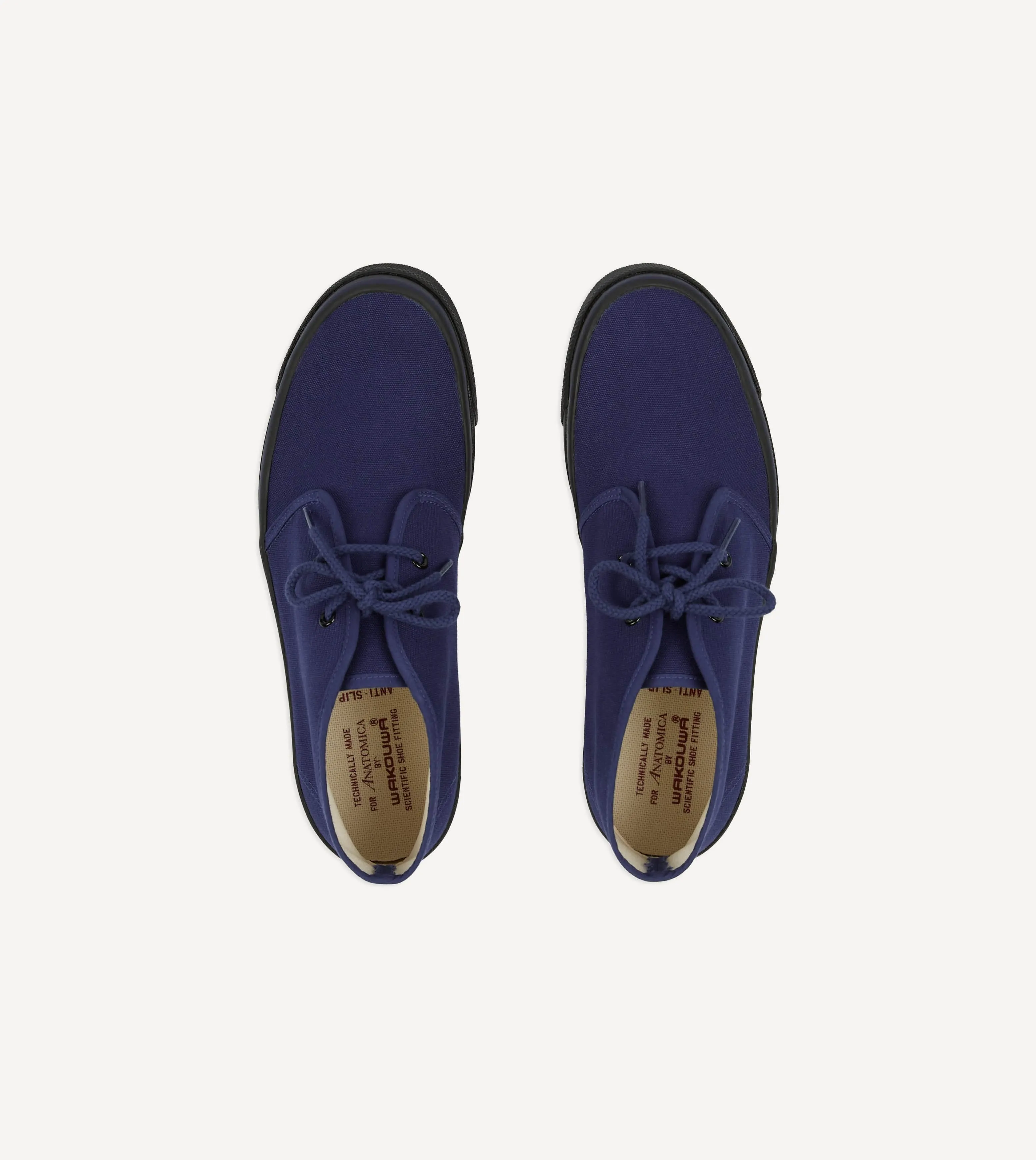Wakouwa by Anatomica Navy Cotton Canvas Chukka Trainers sold by Drake's London product image thumbnail 4