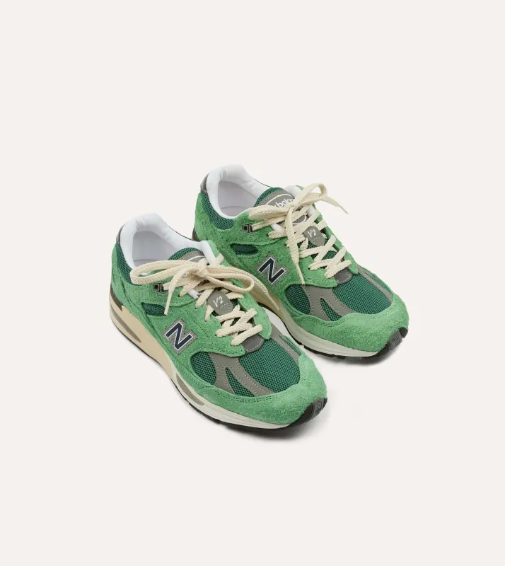 New Balance Green 'Grounded Pastels' Made in UK 991v2 Trainers sold by Drake's London