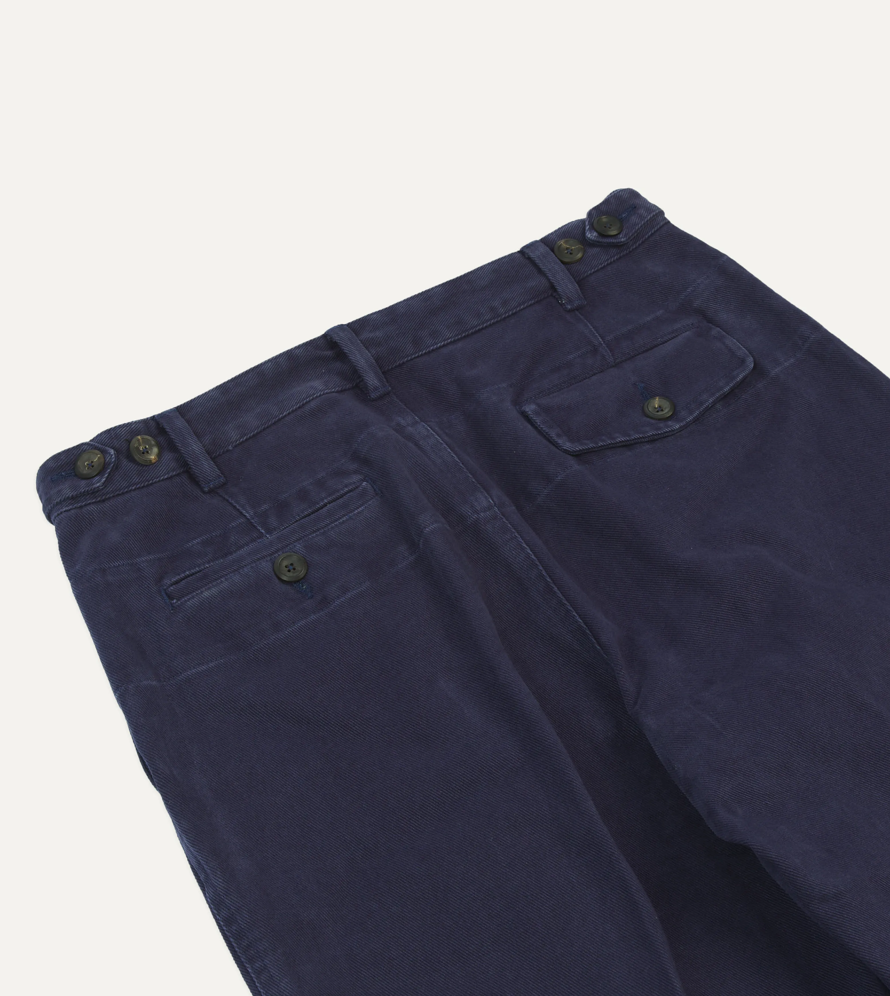 Navy Heavy Cotton Twill Games Trousers sold by Drake's London product image thumbnail 5