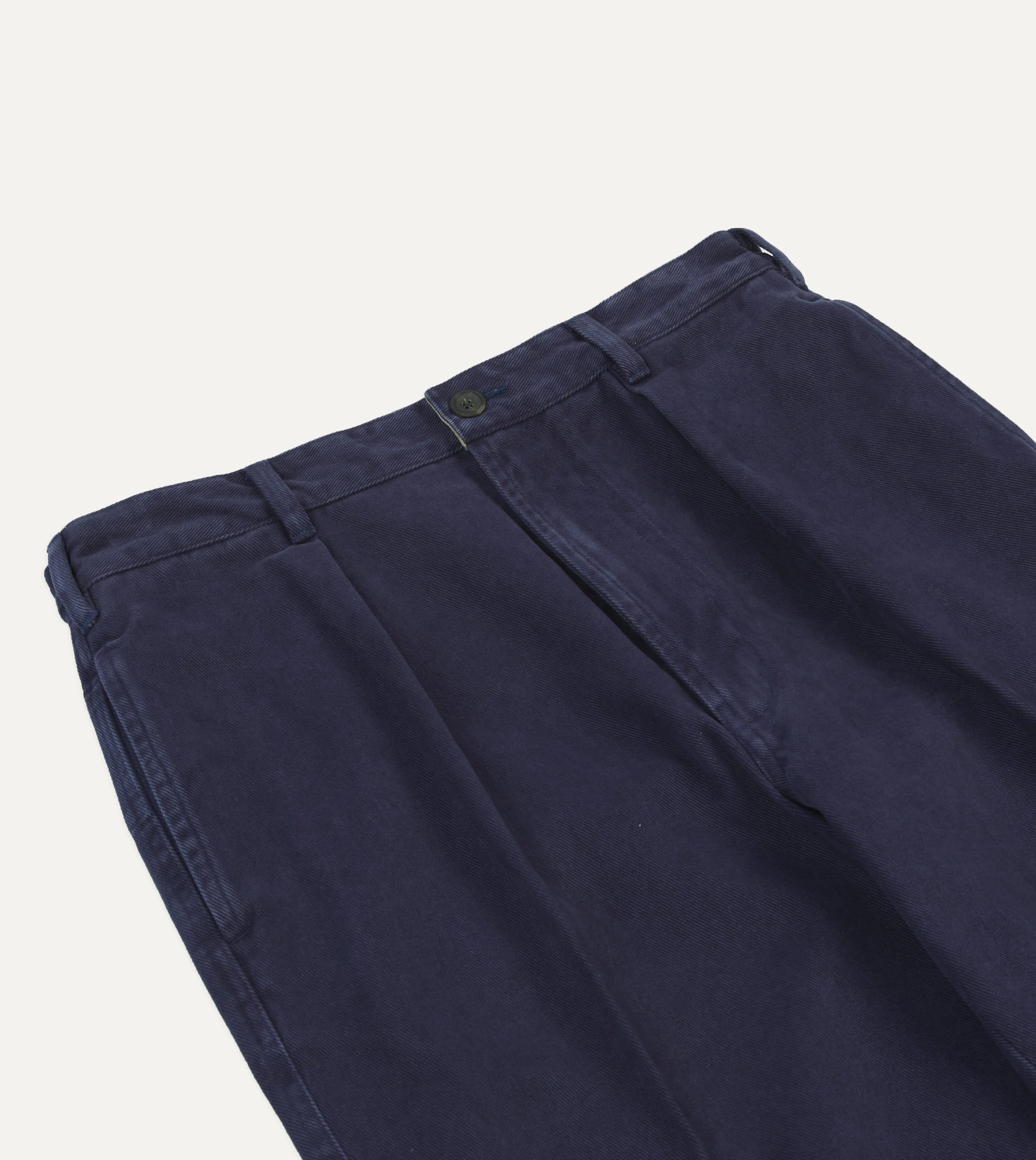Navy Heavy Cotton Twill Games Trousers sold by Drake's London product image thumbnail 4