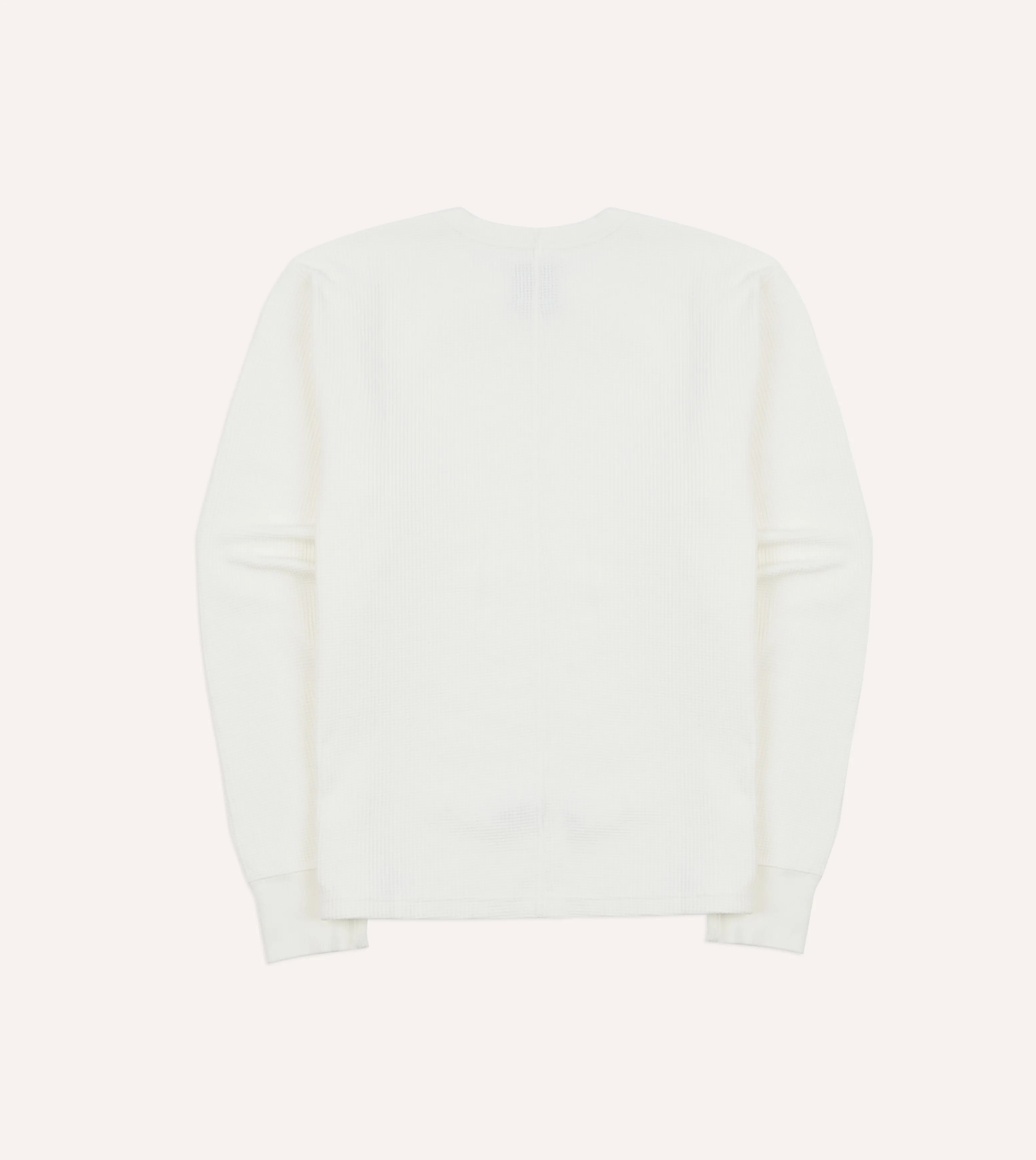 White Waffle Knit Long-Sleeve Hiking T-Shirt sold by Drake's London product image thumbnail 5