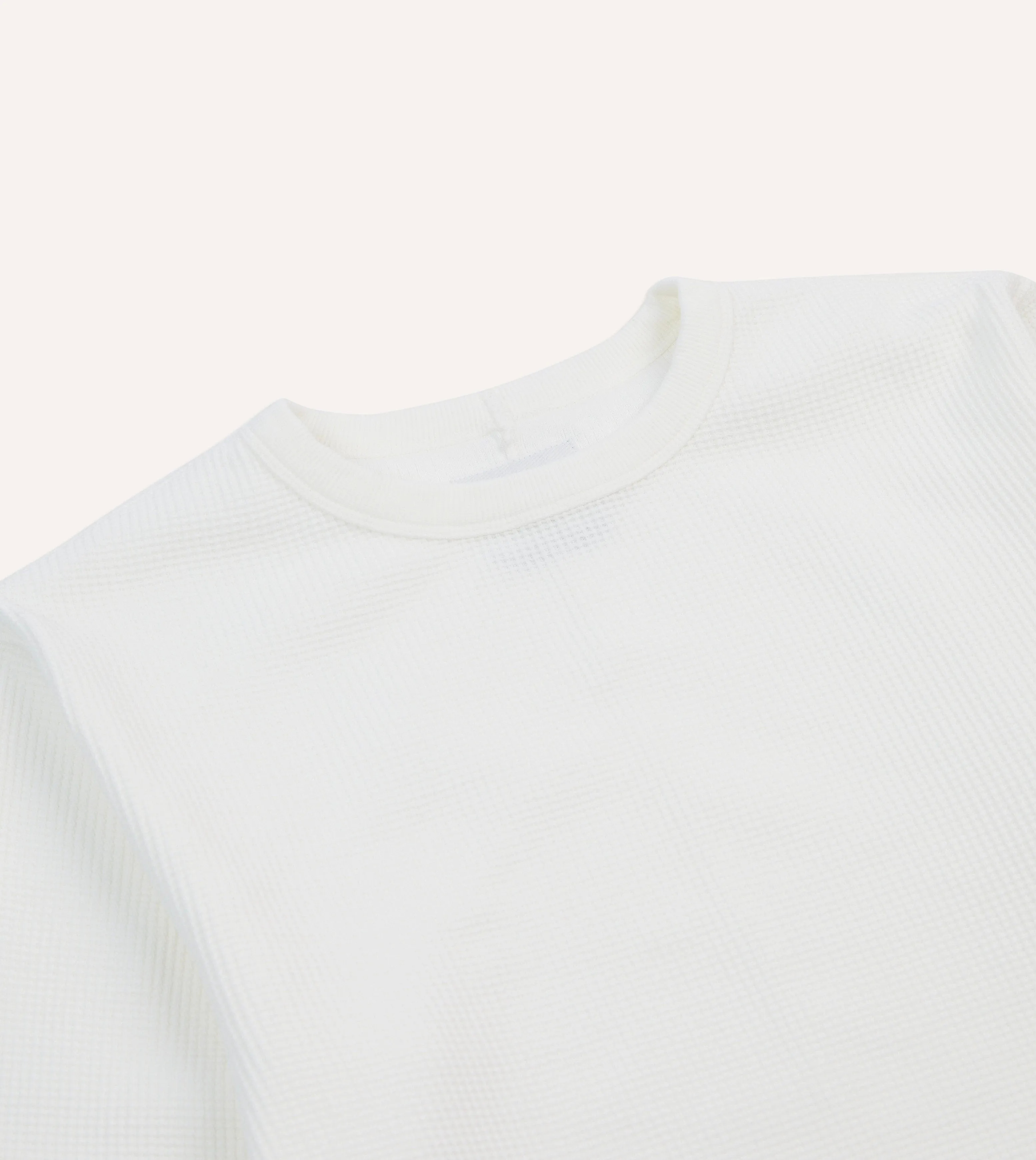 White Waffle Knit Long-Sleeve Hiking T-Shirt sold by Drake's London product image thumbnail 3