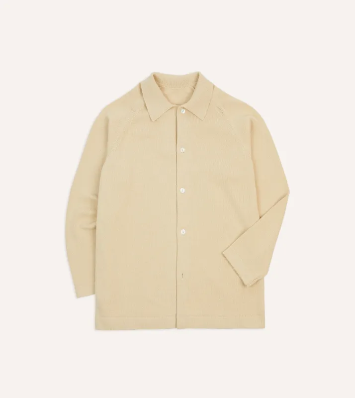Sand Cotton Button-Through Knit sold by Drake's London
