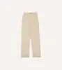 Cream Cotton Wide Leg Flat Front Chino sold by Drake's London