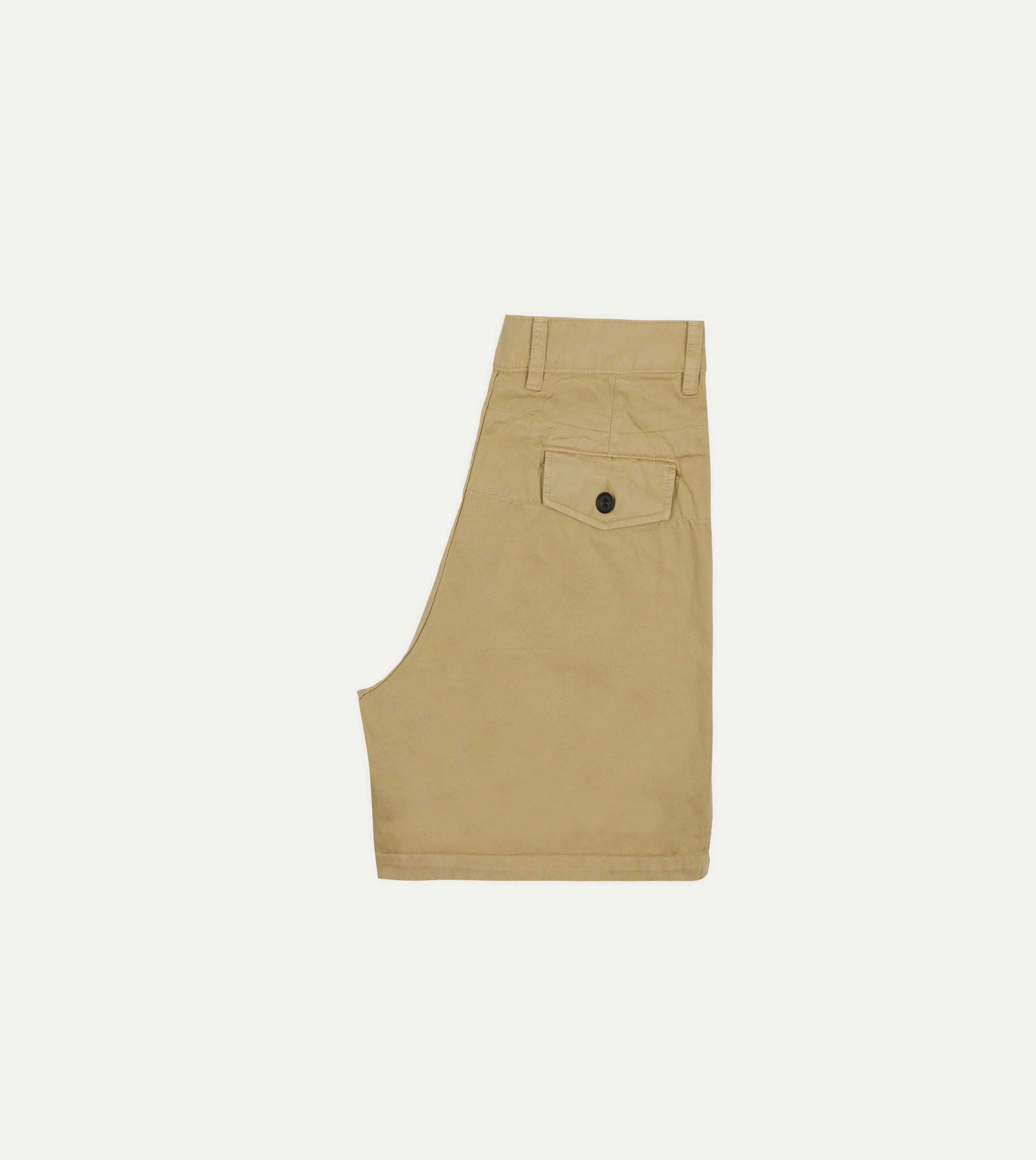 Putty Cotton Wide Leg Double-Pleat Shorts sold by Drake's London product image thumbnail 5
