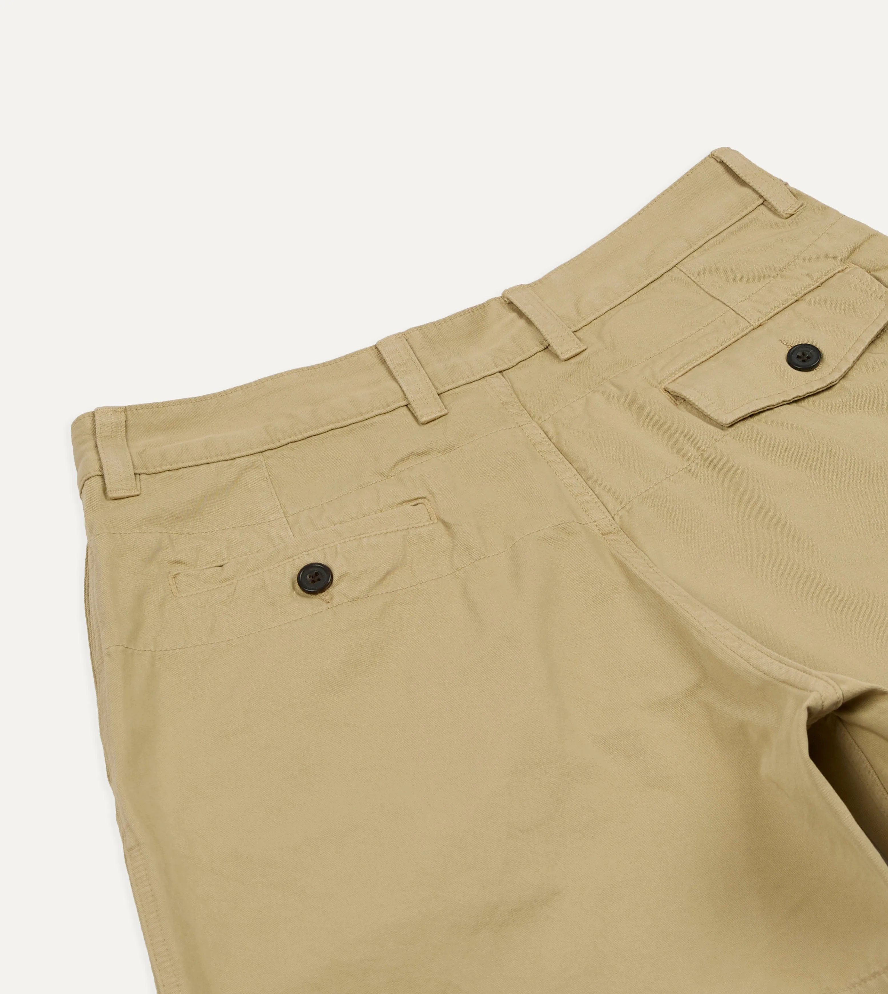 Putty Cotton Wide Leg Double-Pleat Shorts sold by Drake's London product image thumbnail 4