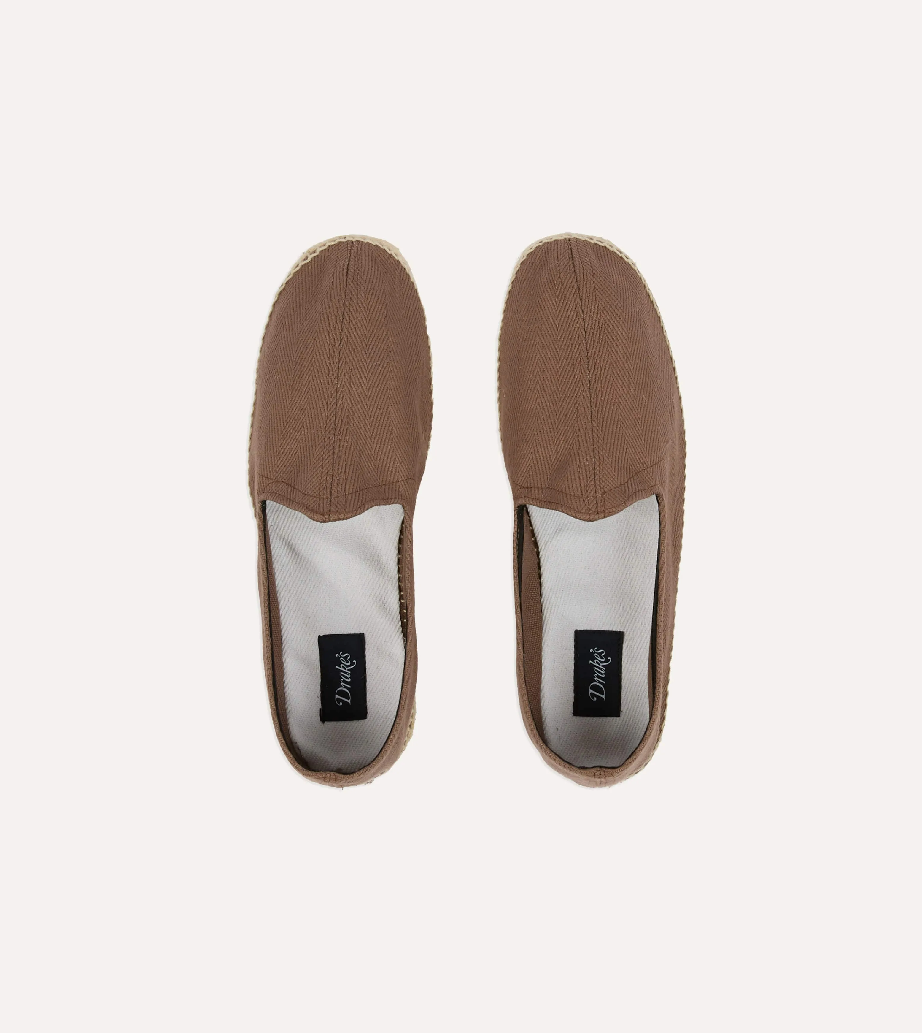 Taupe Herringbone Cotton Espadrilles sold by Drake's London product image thumbnail 4