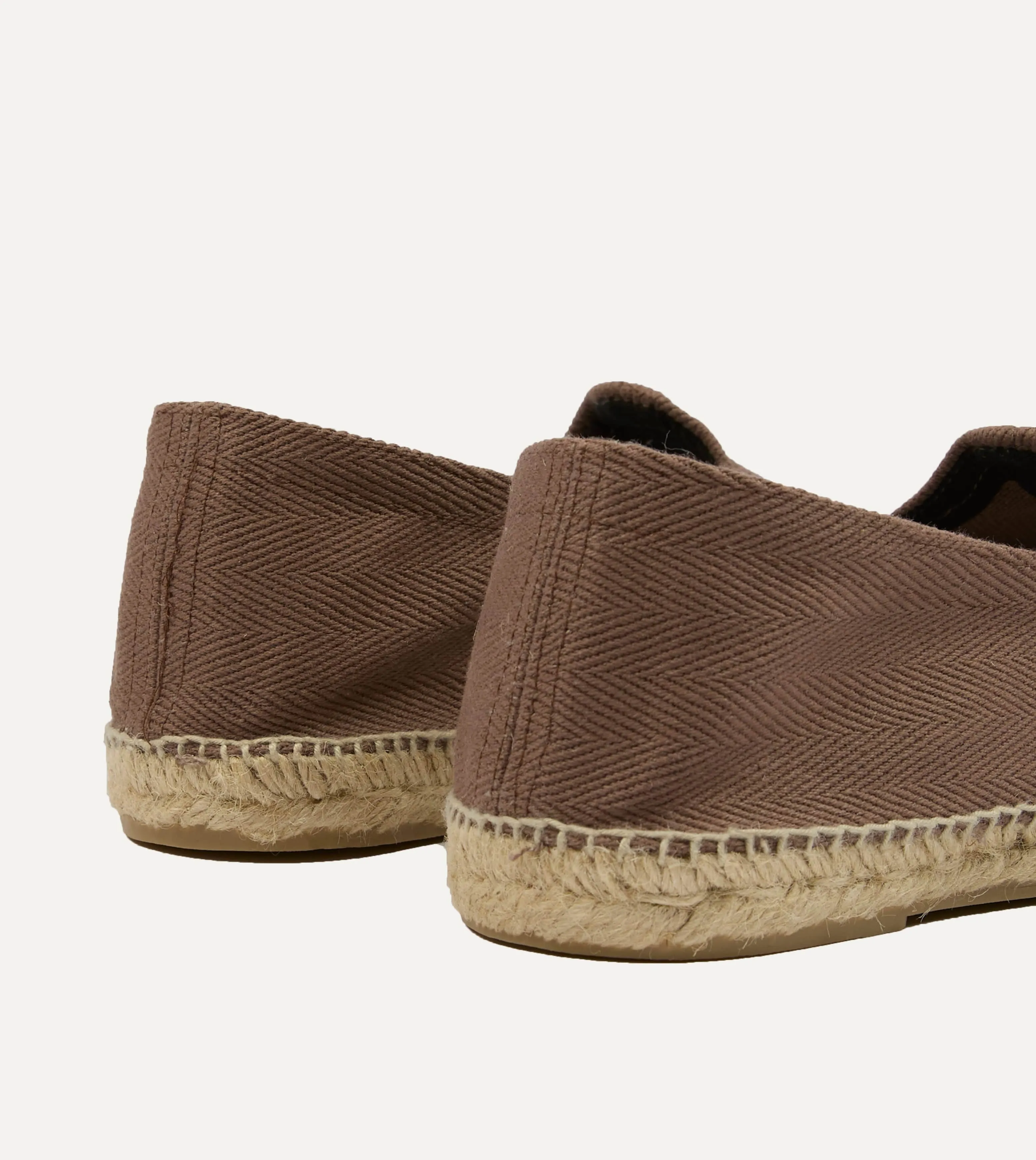 Taupe Herringbone Cotton Espadrilles sold by Drake's London product image thumbnail 5