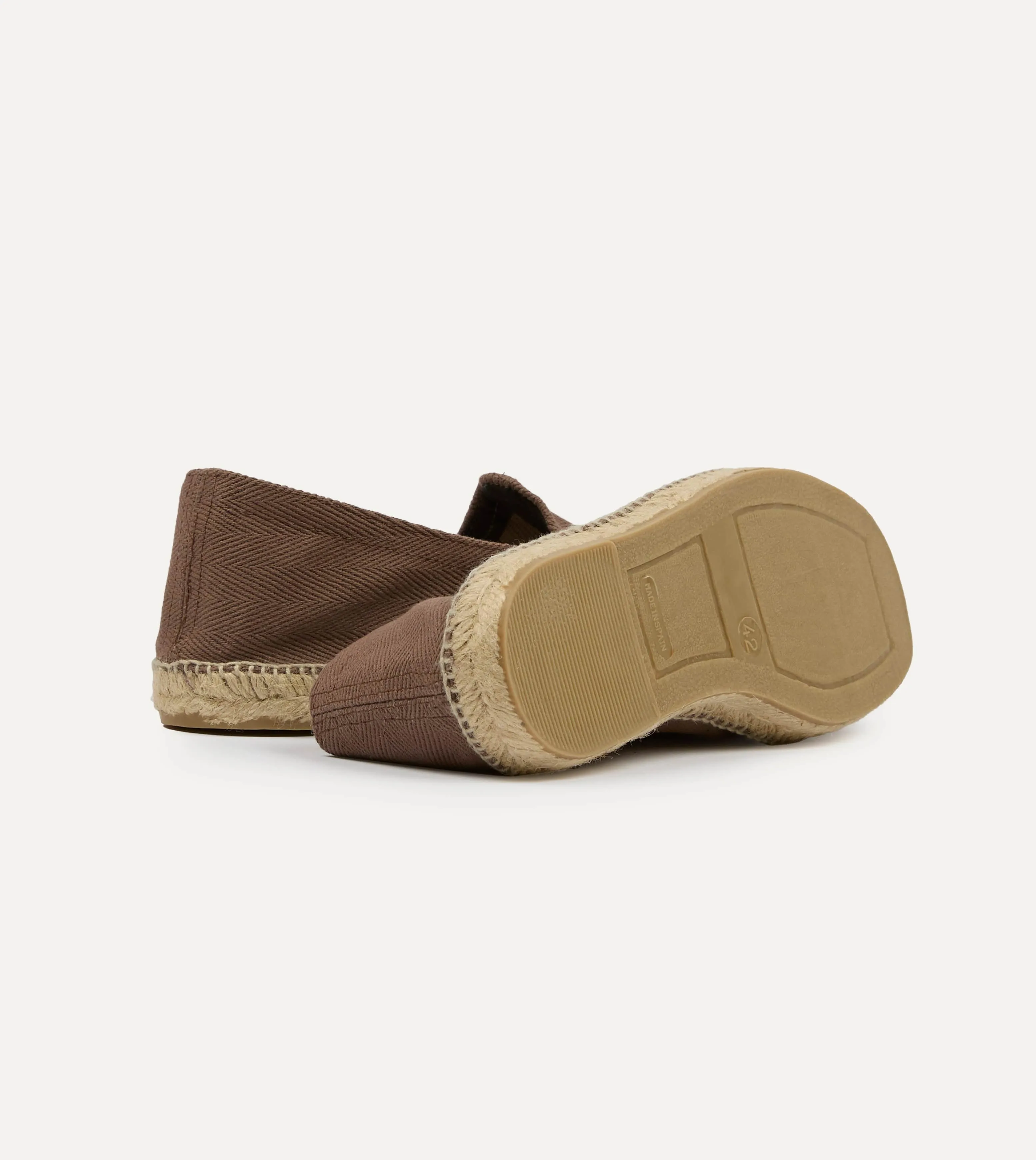 Taupe Herringbone Cotton Espadrilles sold by Drake's London product image thumbnail 2