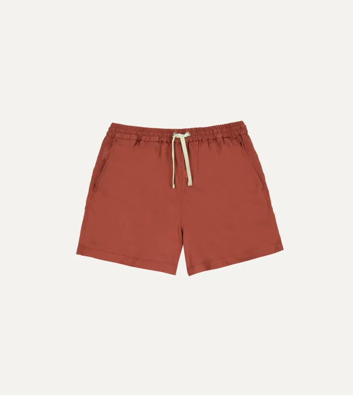 Washed Red Drawstring Shorts sold by Drake's London