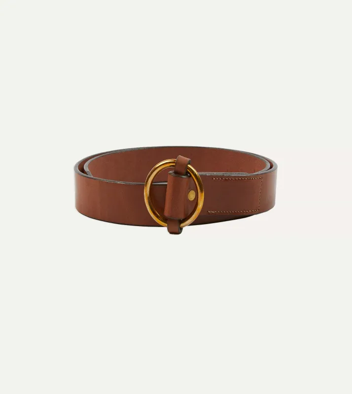Yuketen Brown Ring Leather Belt sold by Drake's London