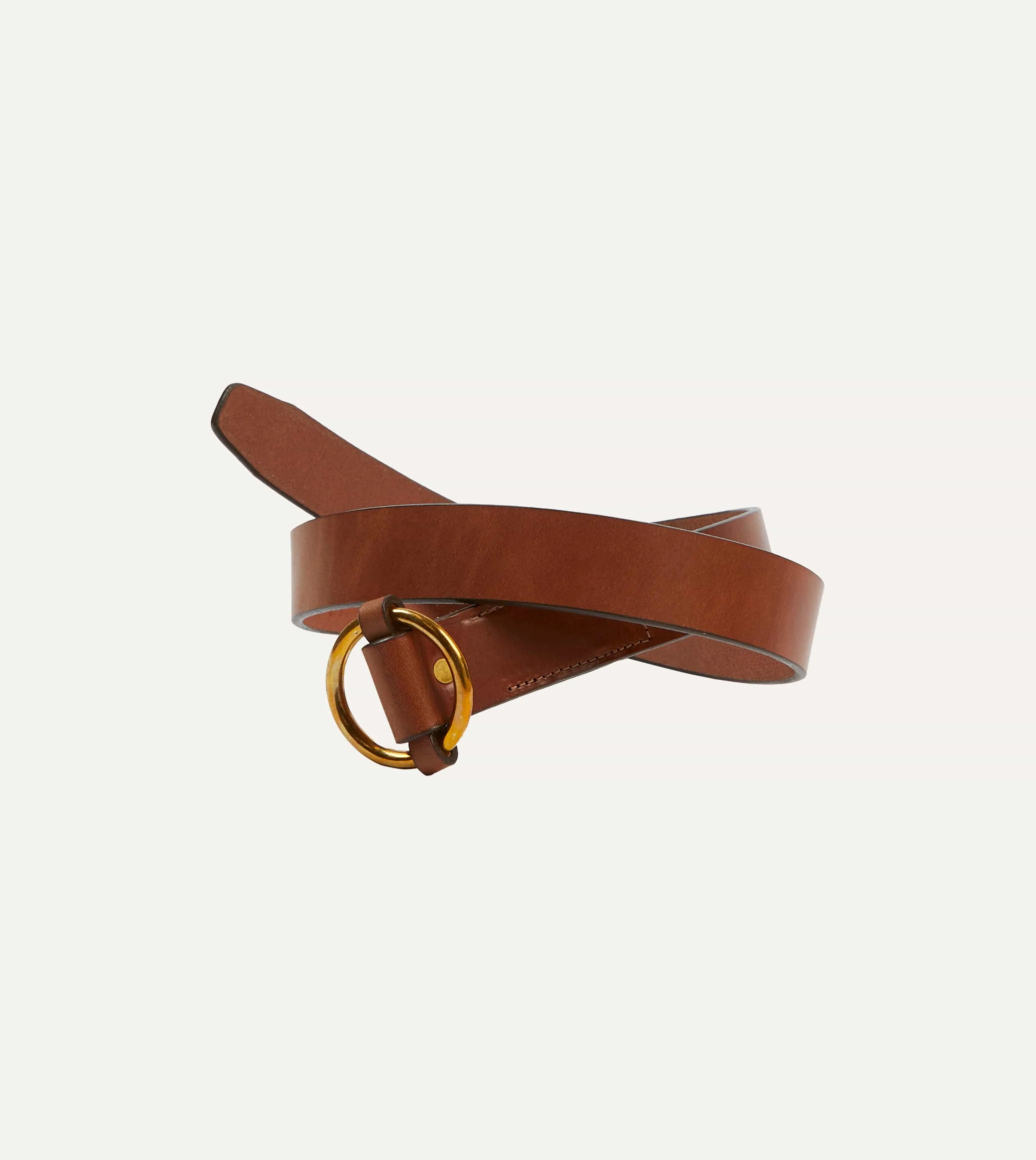 Yuketen Brown Ring Leather Belt sold by Drake's London product image thumbnail 5