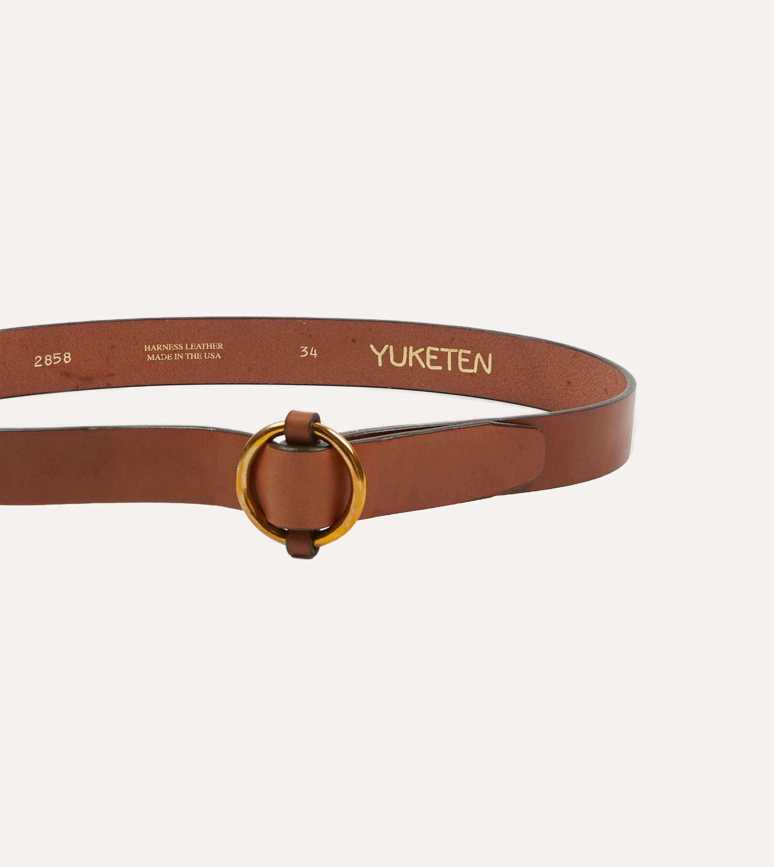 Yuketen Brown Ring Leather Belt sold by Drake's London product image thumbnail 4