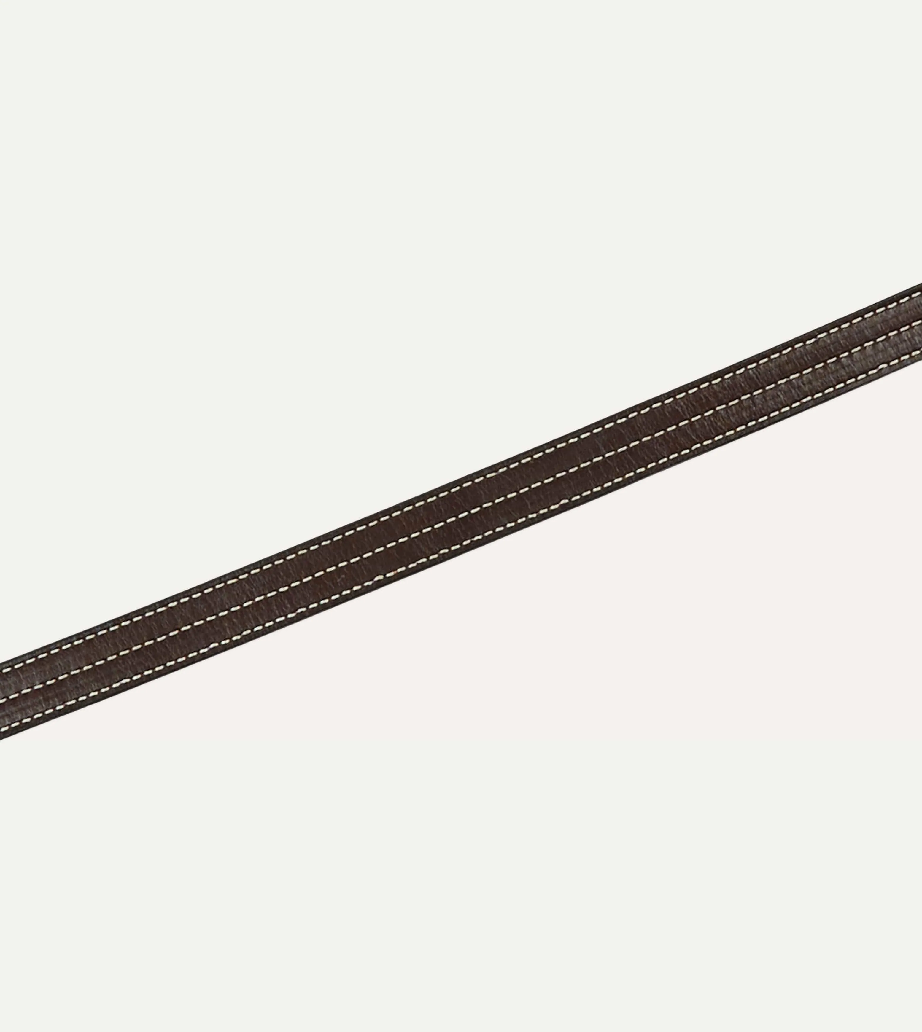 Yuketen Dark Brown Triple Stitched Leather Belt sold by Drake's London product image thumbnail 3