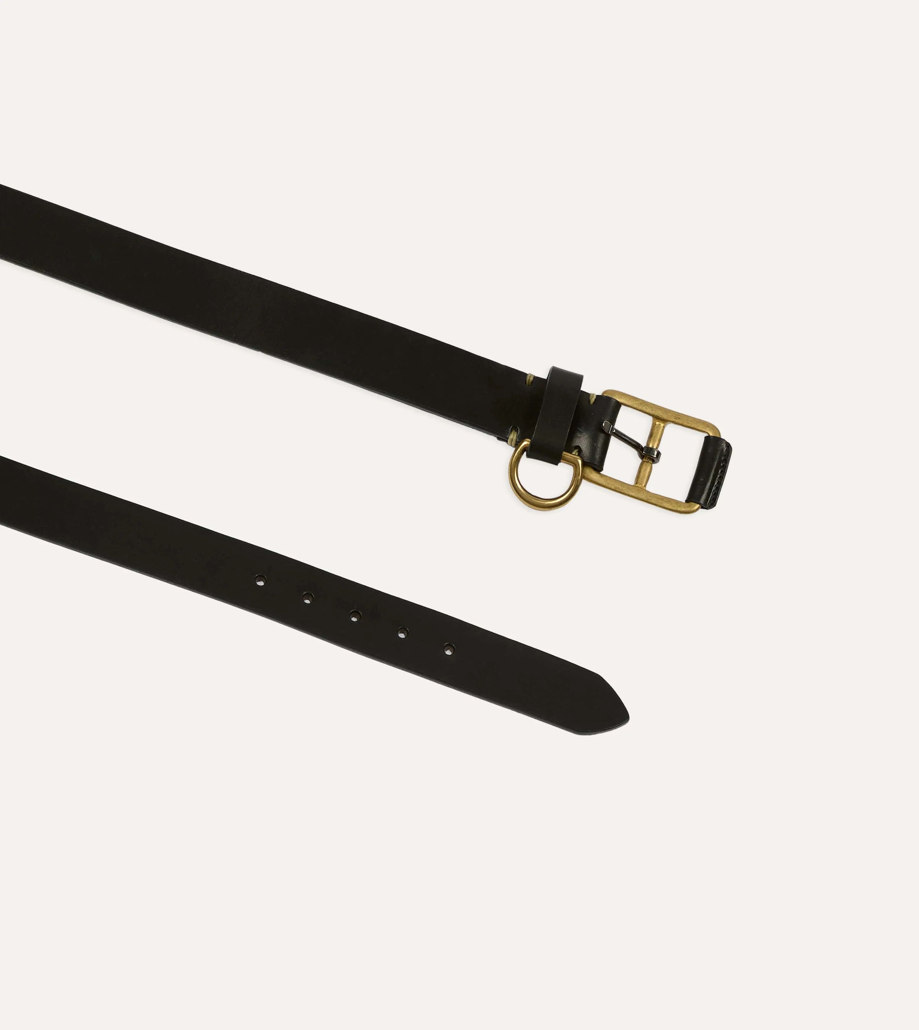 Yuketen Black Stitched D-Ring Belt sold by Drake's London product image thumbnail 2