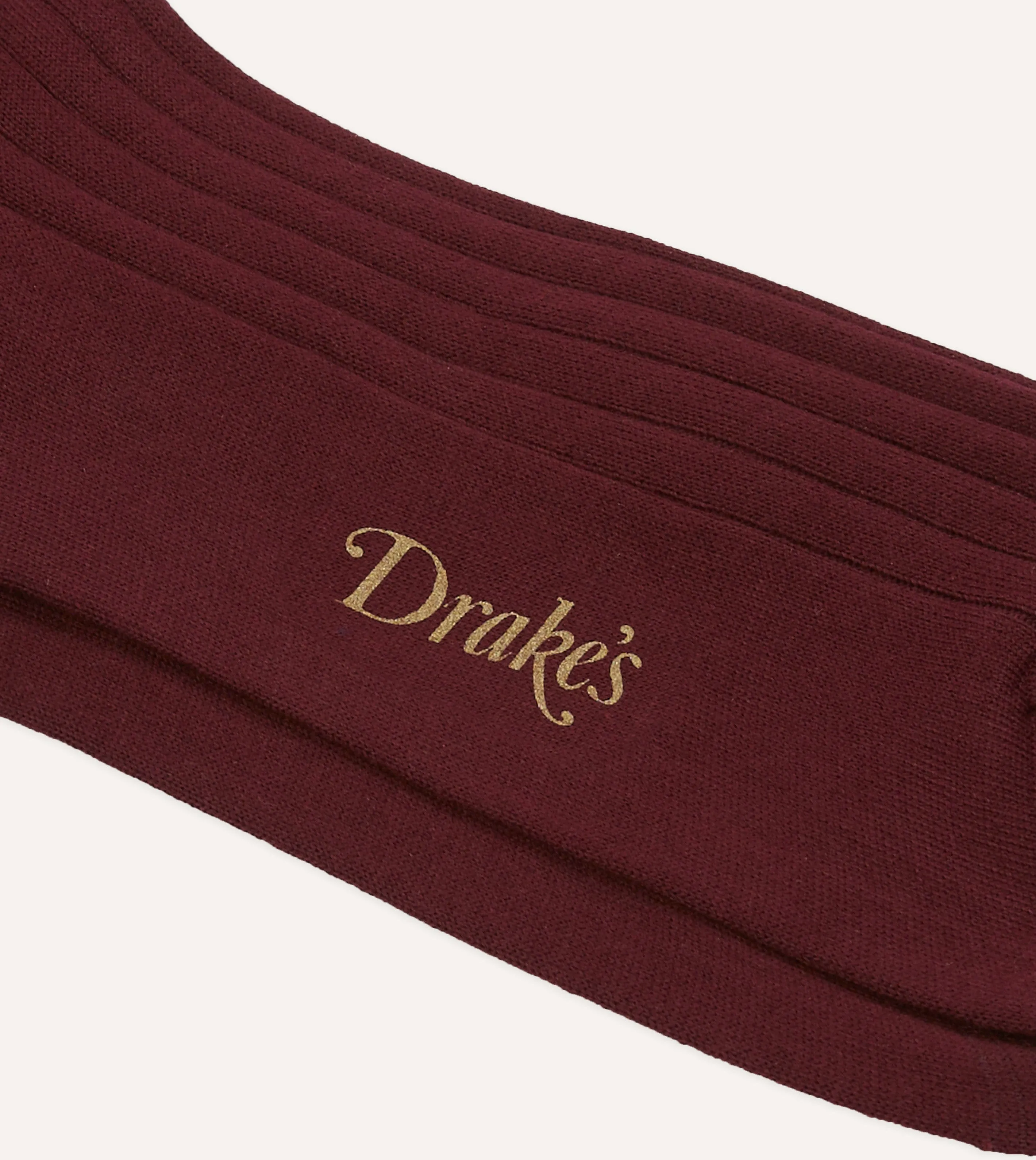 Burgundy Cotton Mid-Calf Socks sold by Drake's London product image thumbnail 2