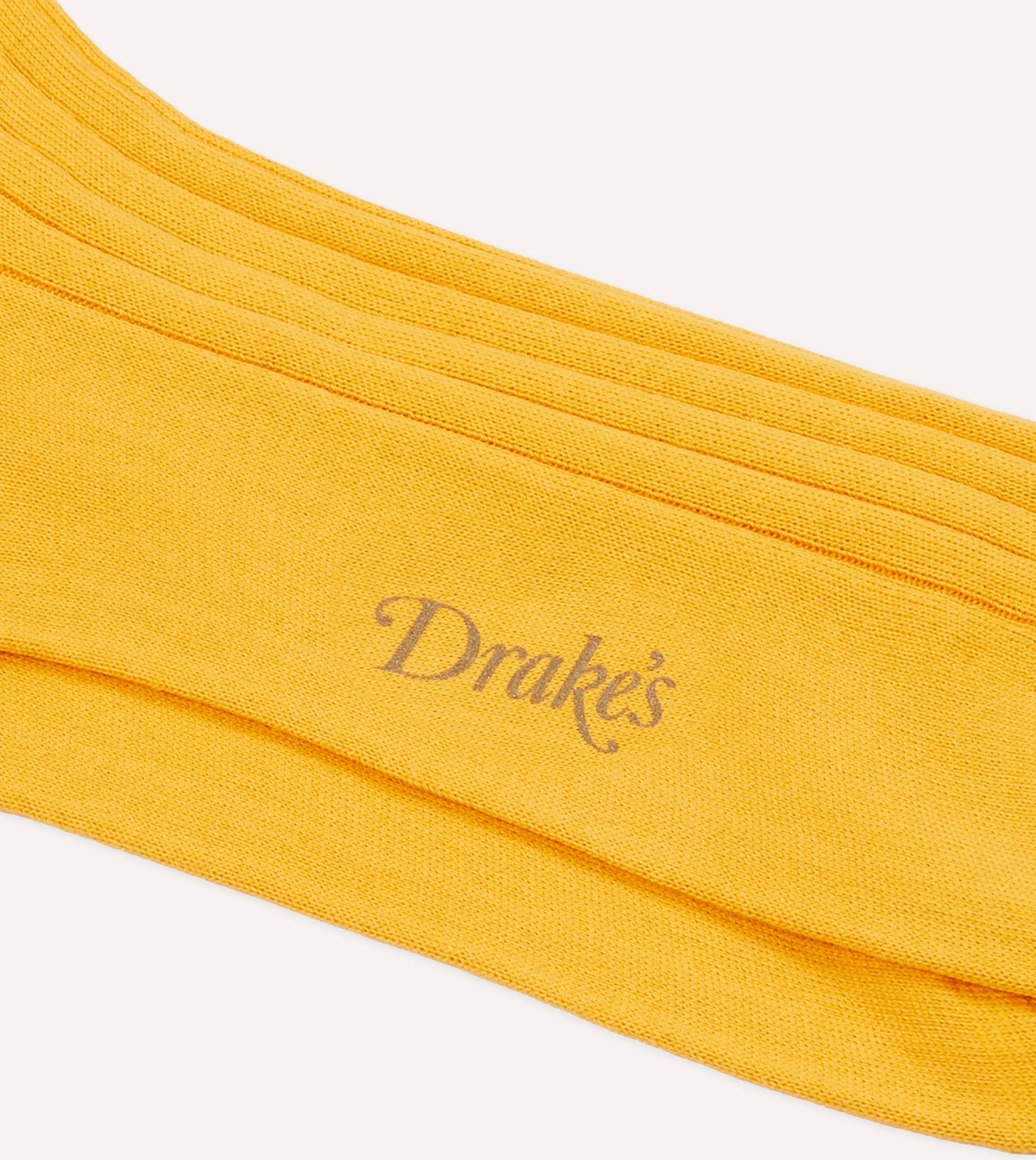 Yellow Cotton Mid-Calf Socks sold by Drake's London product image thumbnail 2