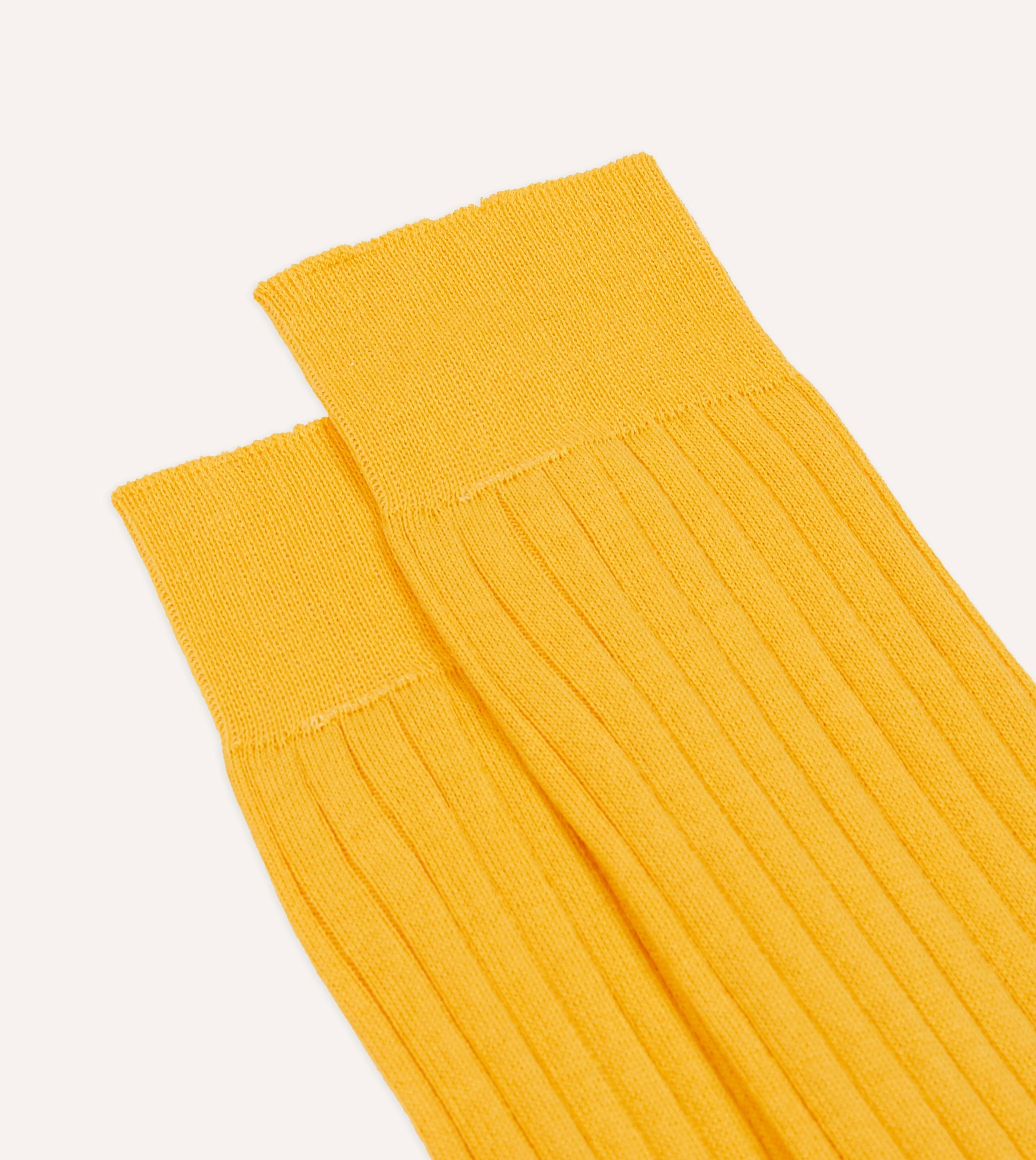 Yellow Cotton Mid-Calf Socks sold by Drake's London product image thumbnail 3
