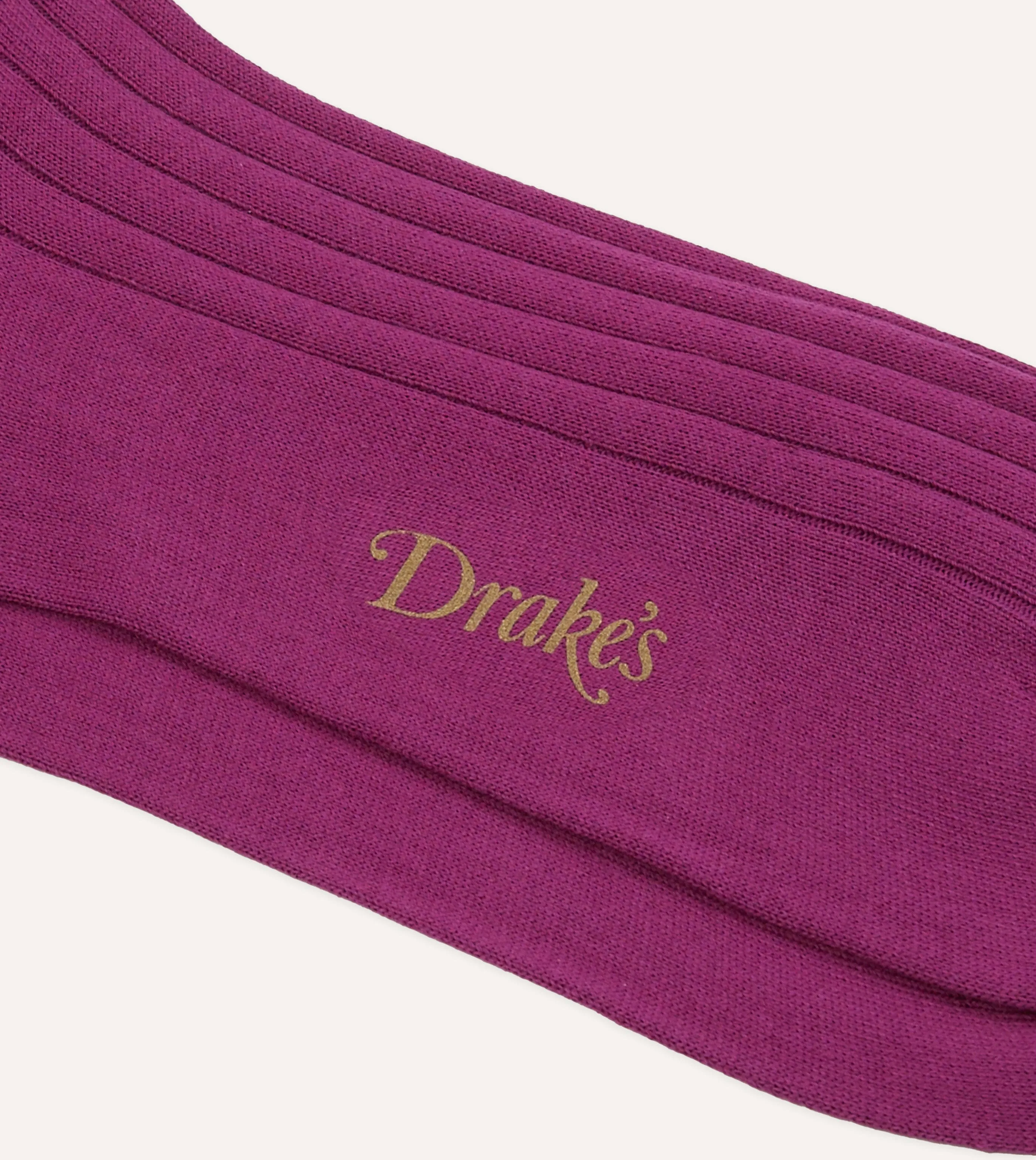 Fuchsia Cotton Mid-Calf Socks sold by Drake's London product image thumbnail 2