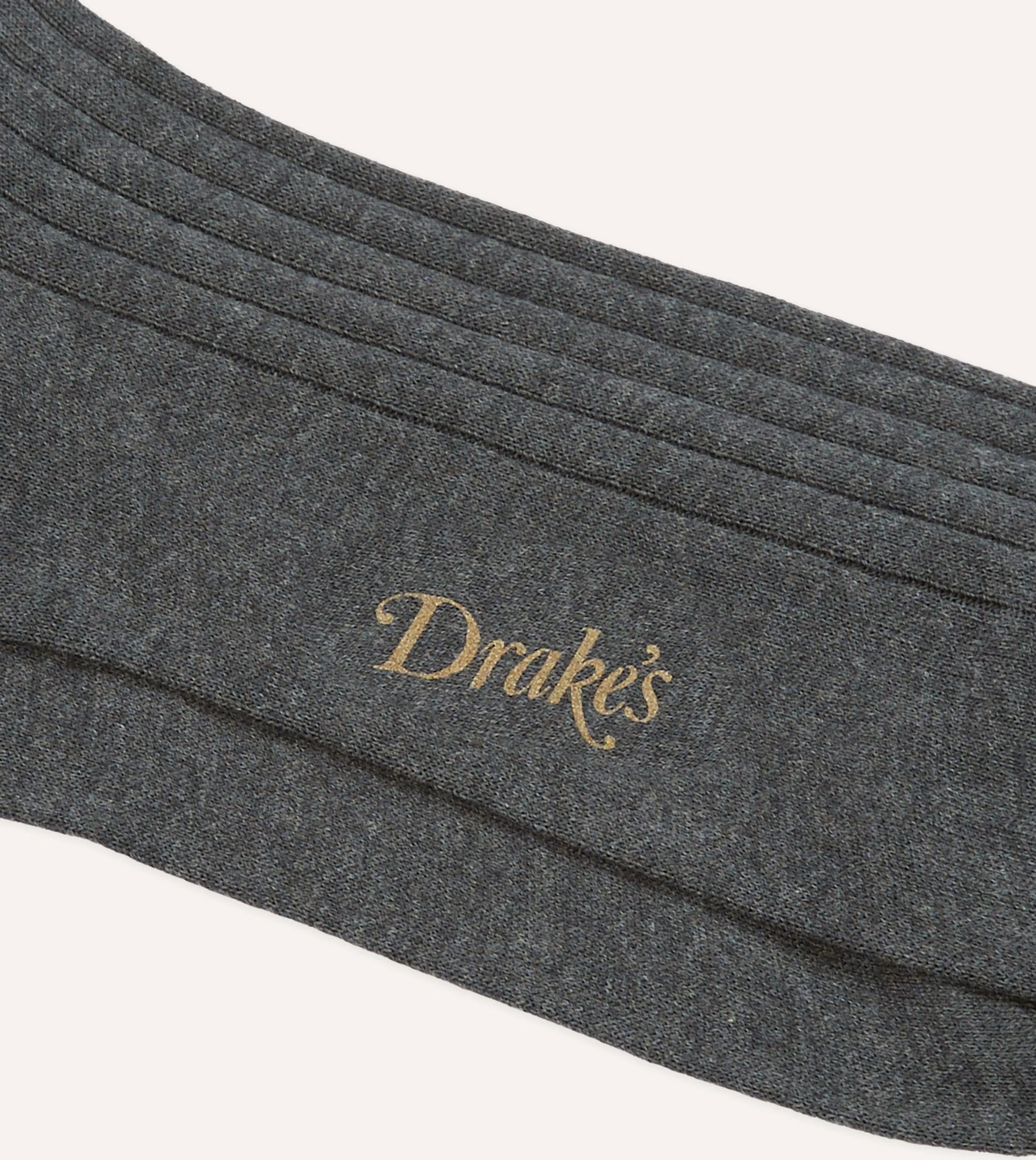 Charcoal Cotton Mid-Calf Socks sold by Drake's London product image thumbnail 2