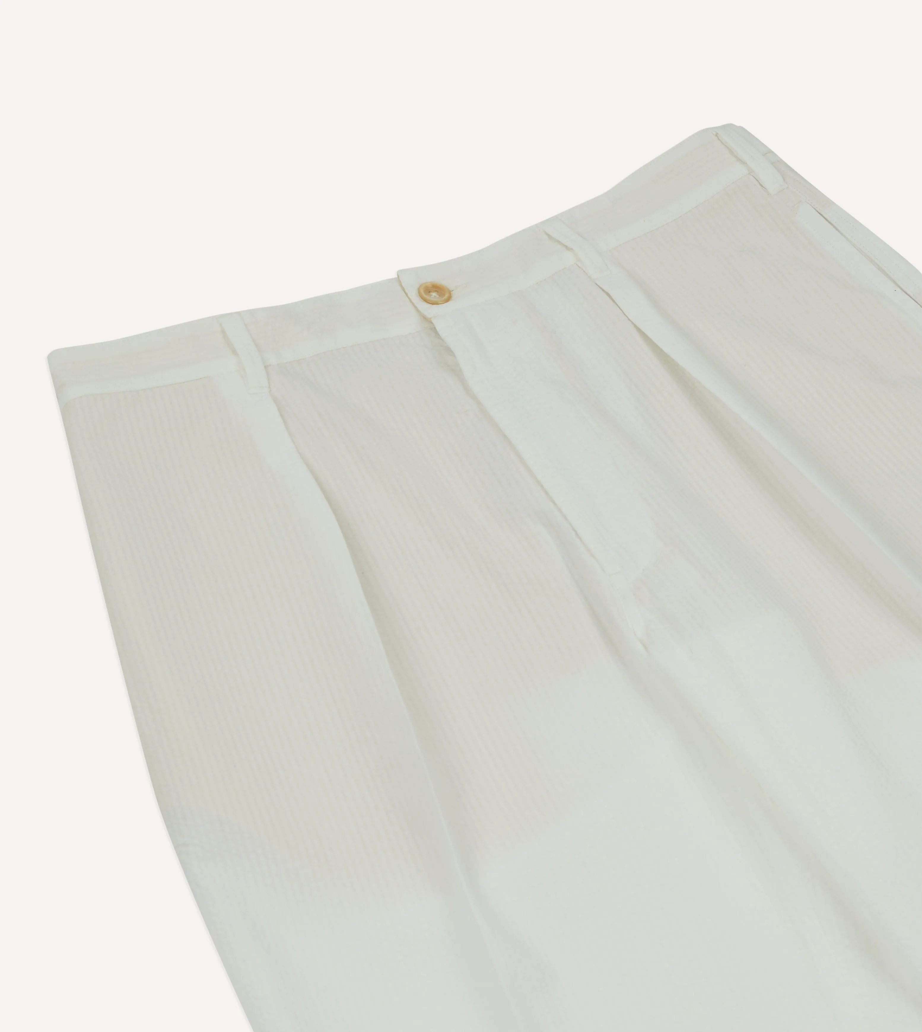Michael McGregor for Drake’s White Seersucker Games Trousers sold by Drake's London product image thumbnail 4