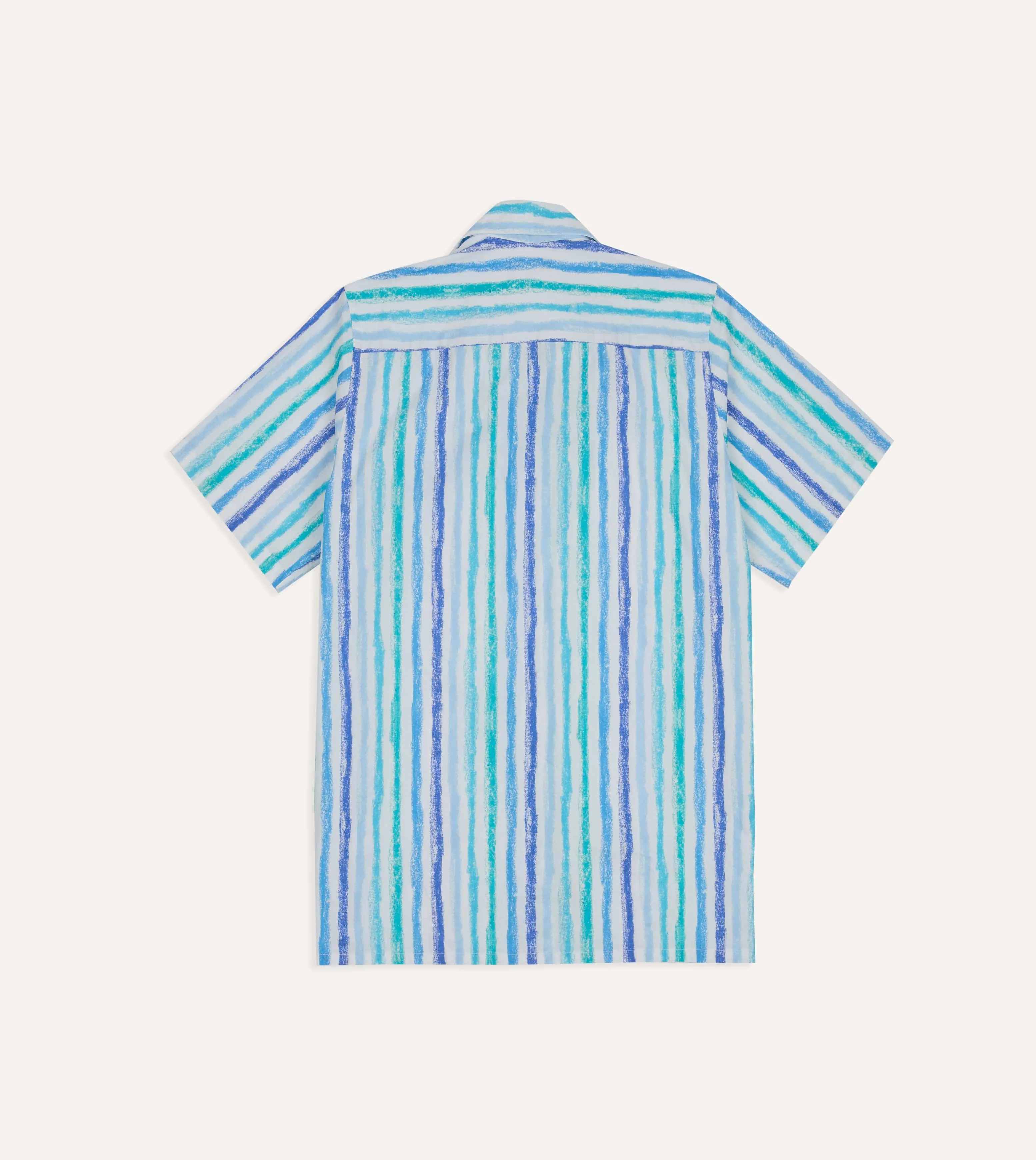 Michael McGregor for Drake's Stripe Camp Collar Shirt sold by Drake's London product image thumbnail 5