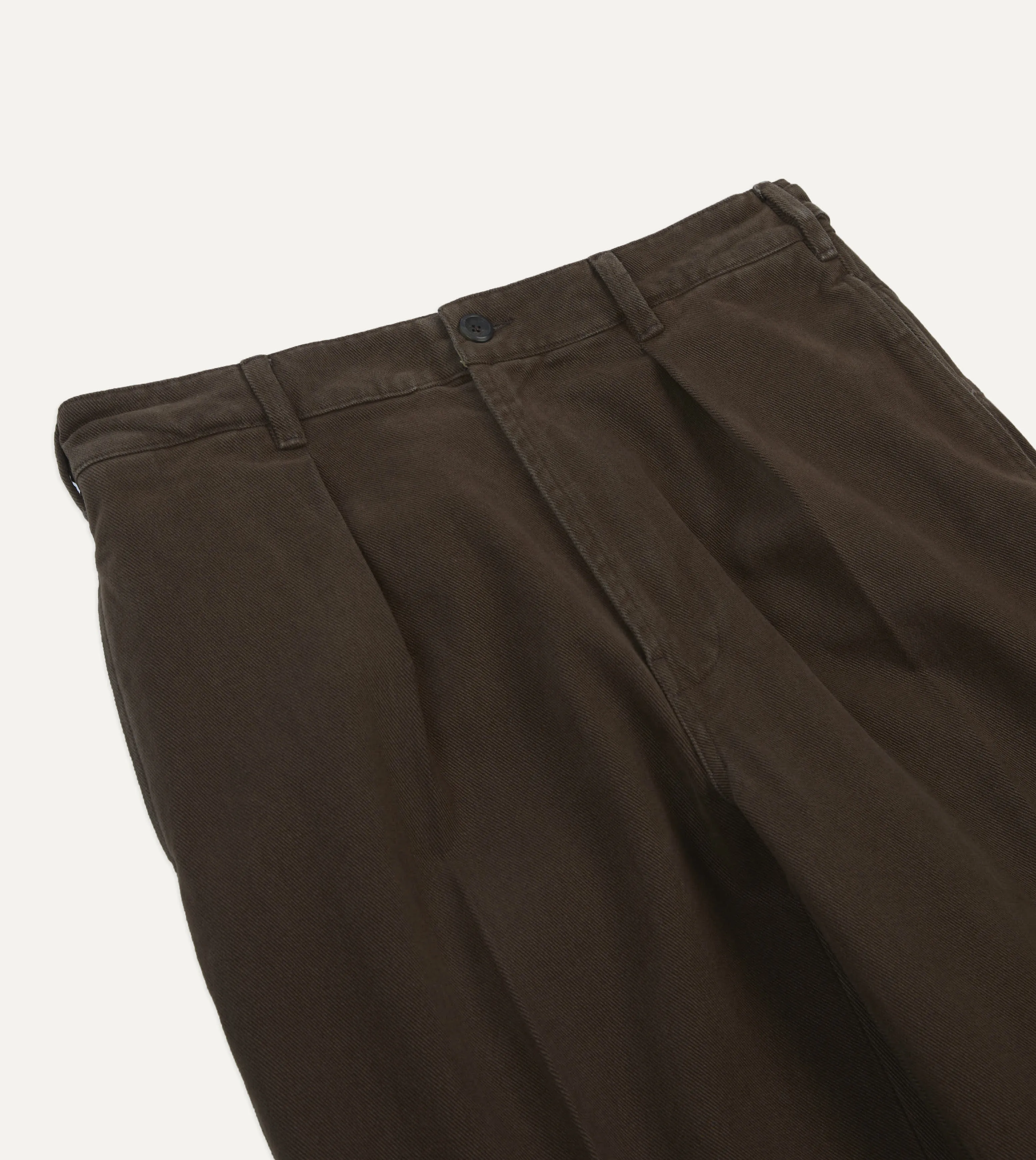 Cocoa Heavy Cotton Twill Games Trousers sold by Drake's London product image thumbnail 4