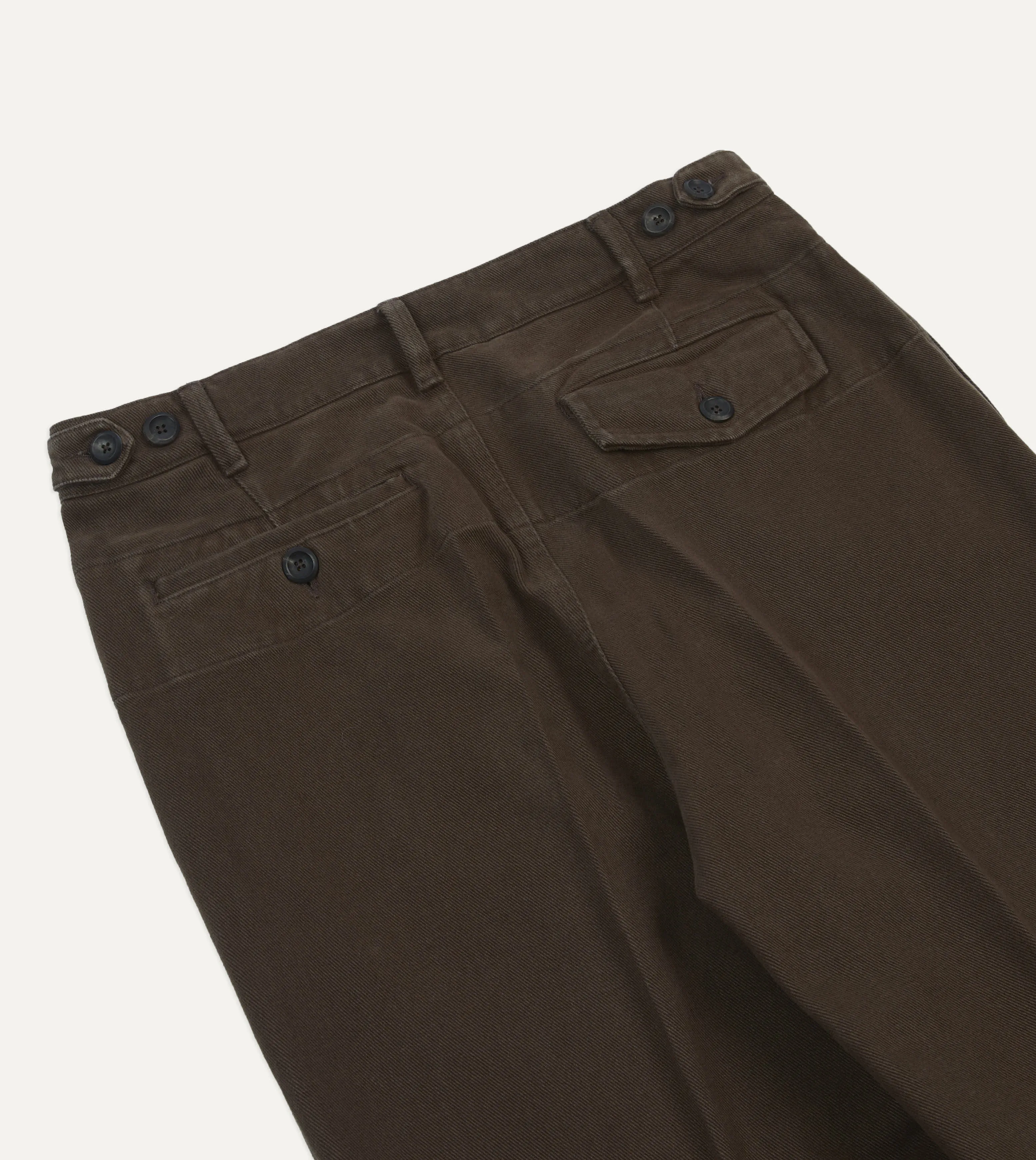 Cocoa Heavy Cotton Twill Games Trousers sold by Drake's London product image thumbnail 5