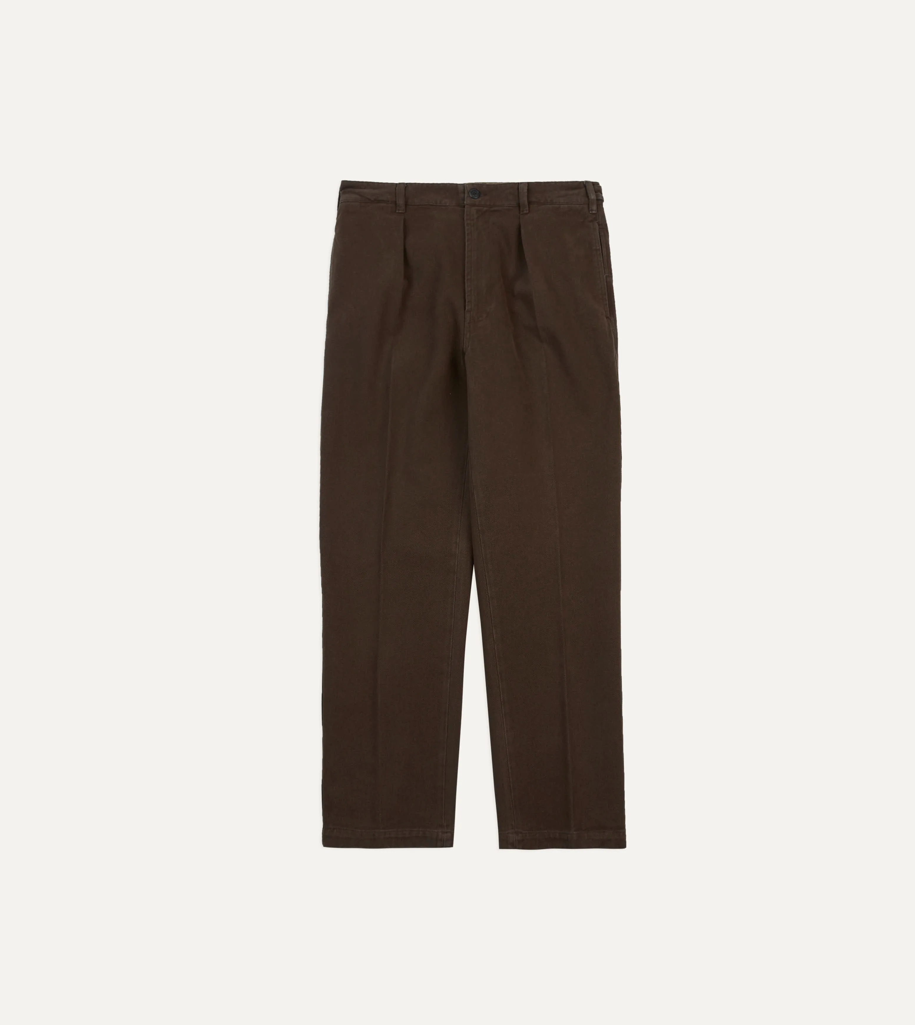 Cocoa Heavy Cotton Twill Games Trousers sold by Drake's London product image thumbnail 3