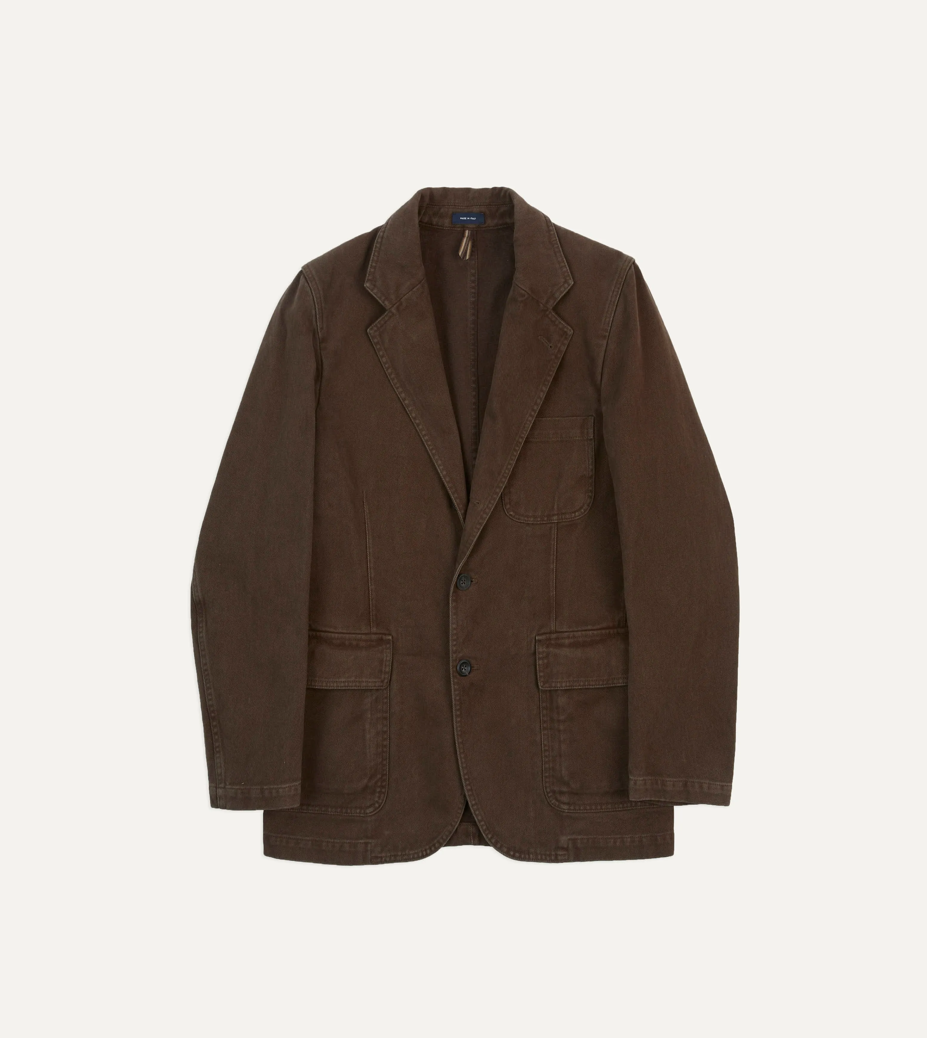 Cocoa Heavy Cotton Twill Games Blazer Mk. I sold by Drake's London