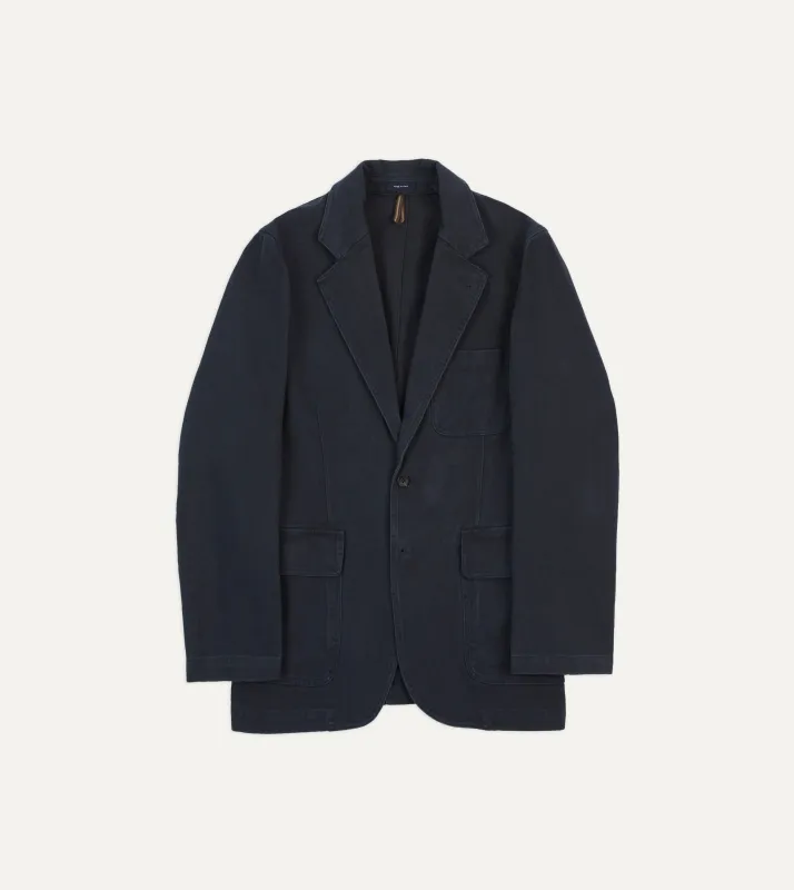 Dark Navy Heavy Cotton Twill Games Blazer Mk. I sold by Drake's London