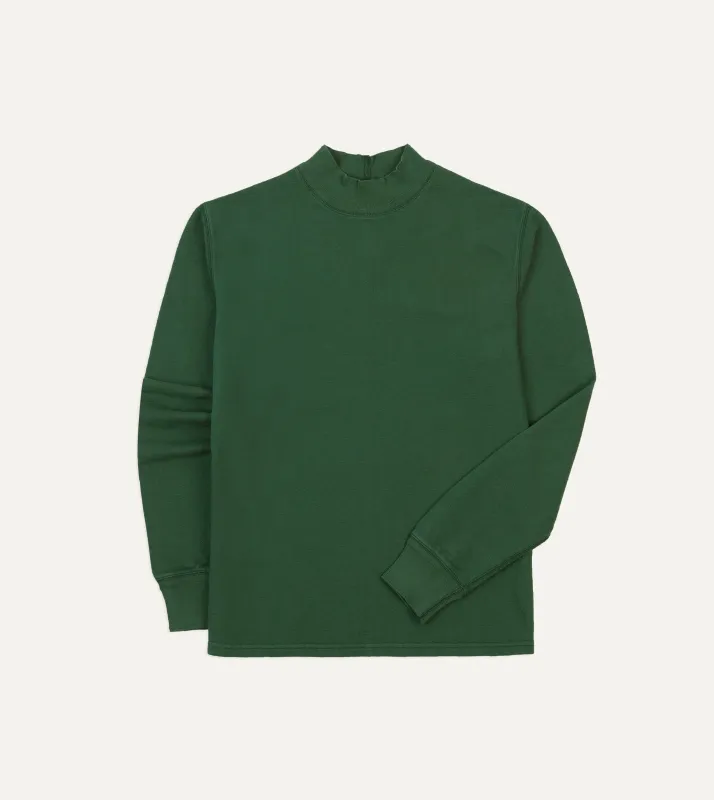 Green Cotton Long-Sleeve Mock Neck Hiking T-Shirt sold by Drake's London