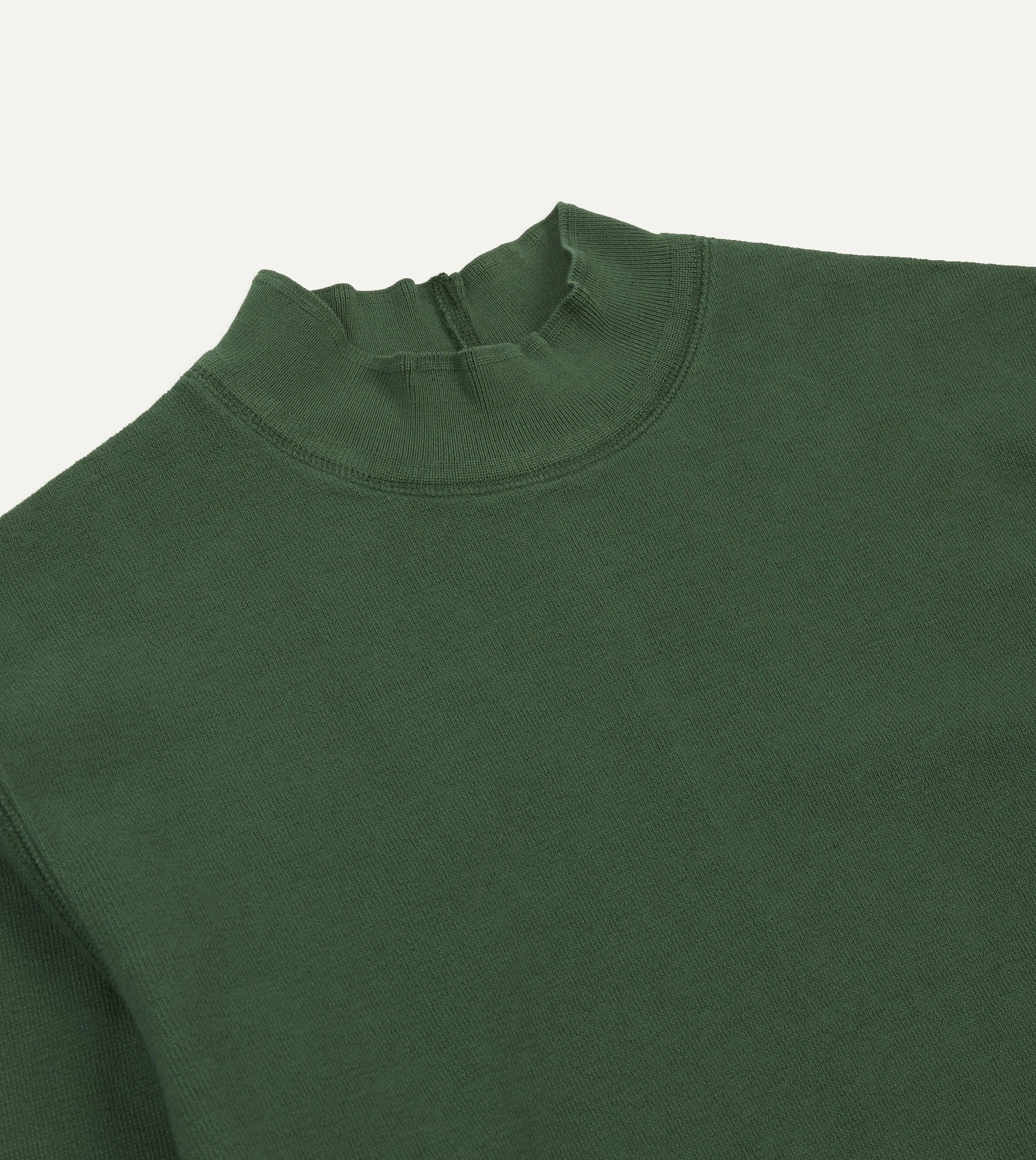 Green Cotton Long-Sleeve Mock Neck Hiking T-Shirt sold by Drake's London product image thumbnail 3
