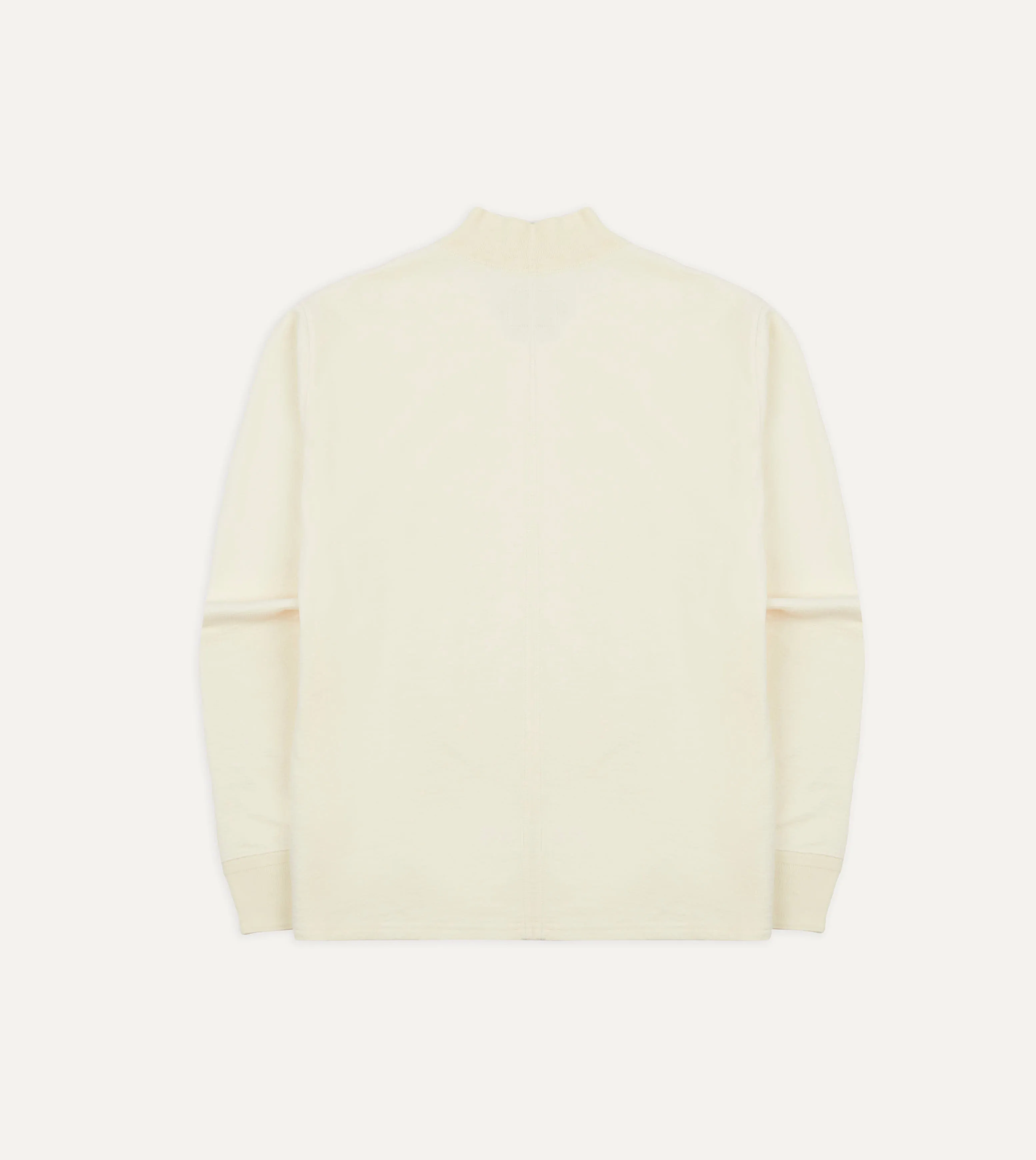 Ecru Cotton Long-Sleeve Mock Neck Hiking T-Shirt sold by Drake's London product image thumbnail 5