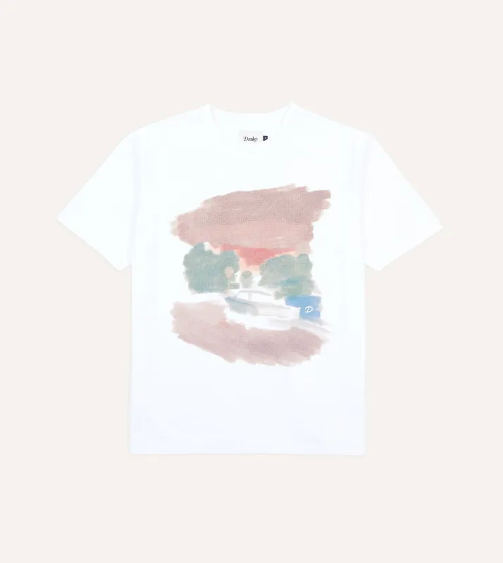 White Street Print Short-Sleeve Hiking T-Shirt sold by Drake's London