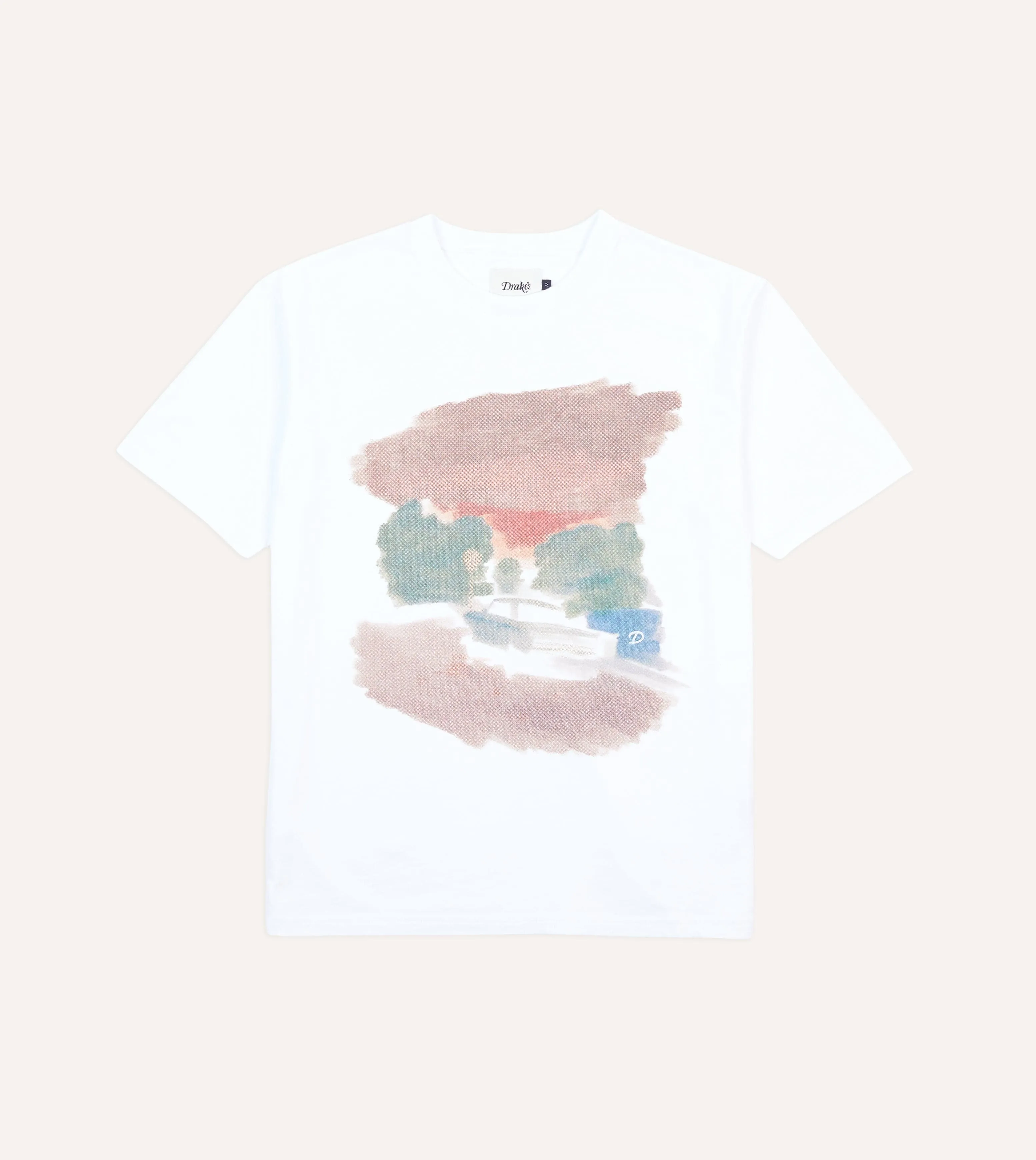 White Street Print Short-Sleeve Hiking T-Shirt sold by Drake's London
