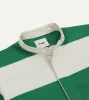 Green and White Stripe Cotton Mandarin Collar Rugby Shirt sold by Drake's London