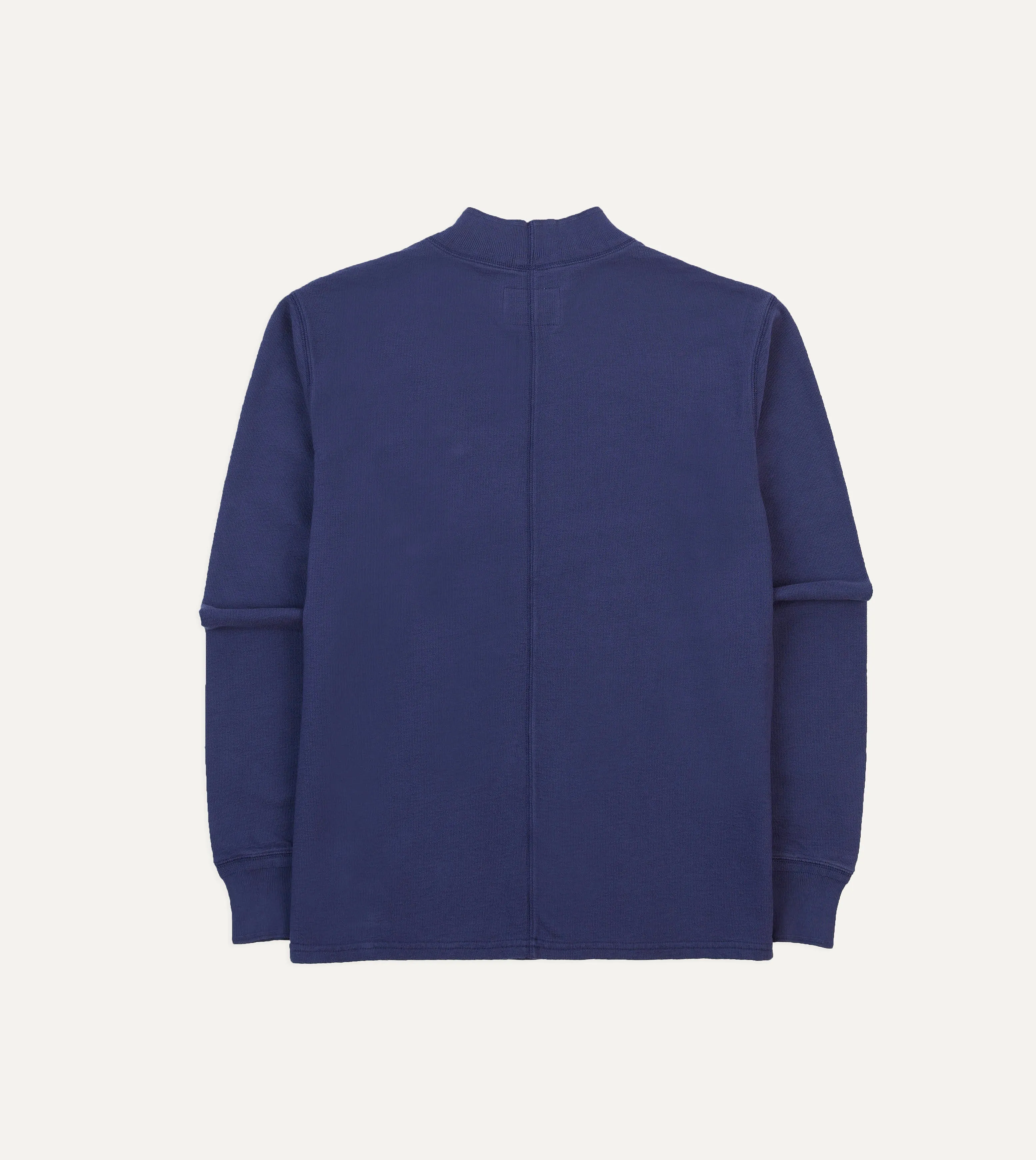 Navy Cotton Long-Sleeve Mock Neck Hiking T-Shirt sold by Drake's London product image thumbnail 5