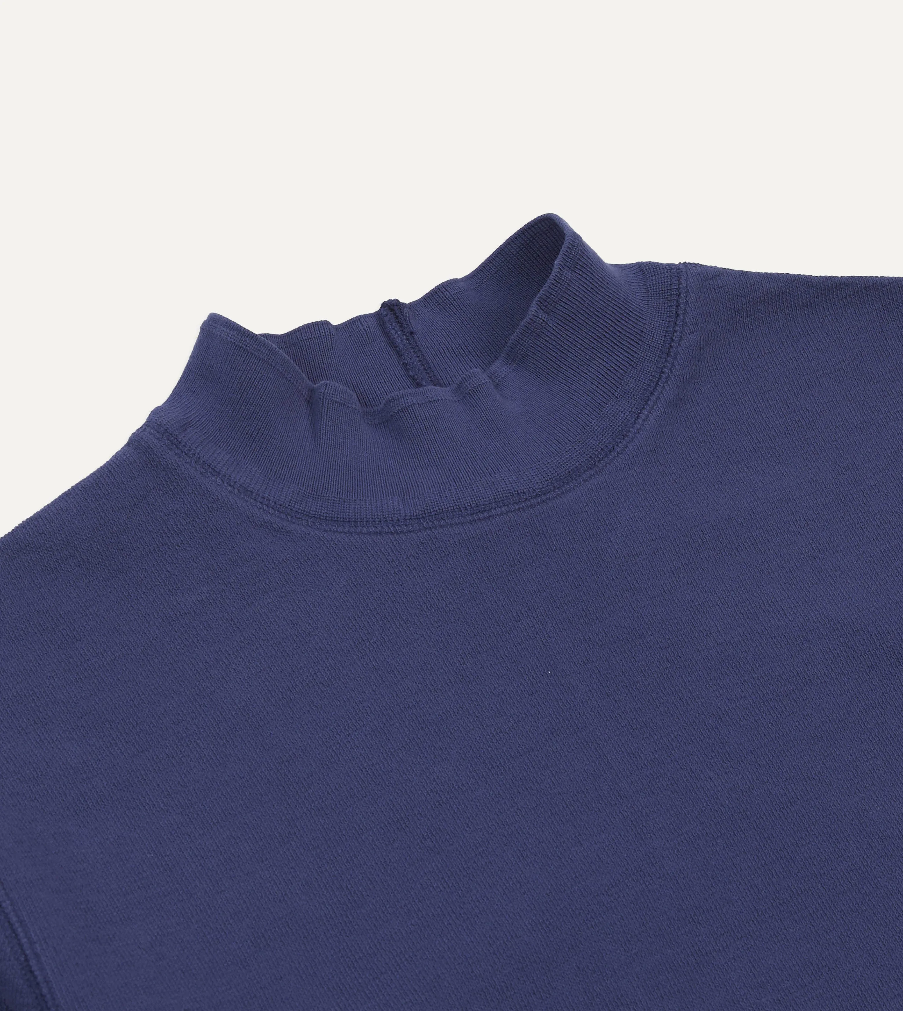 Navy Cotton Long-Sleeve Mock Neck Hiking T-Shirt sold by Drake's London product image thumbnail 3