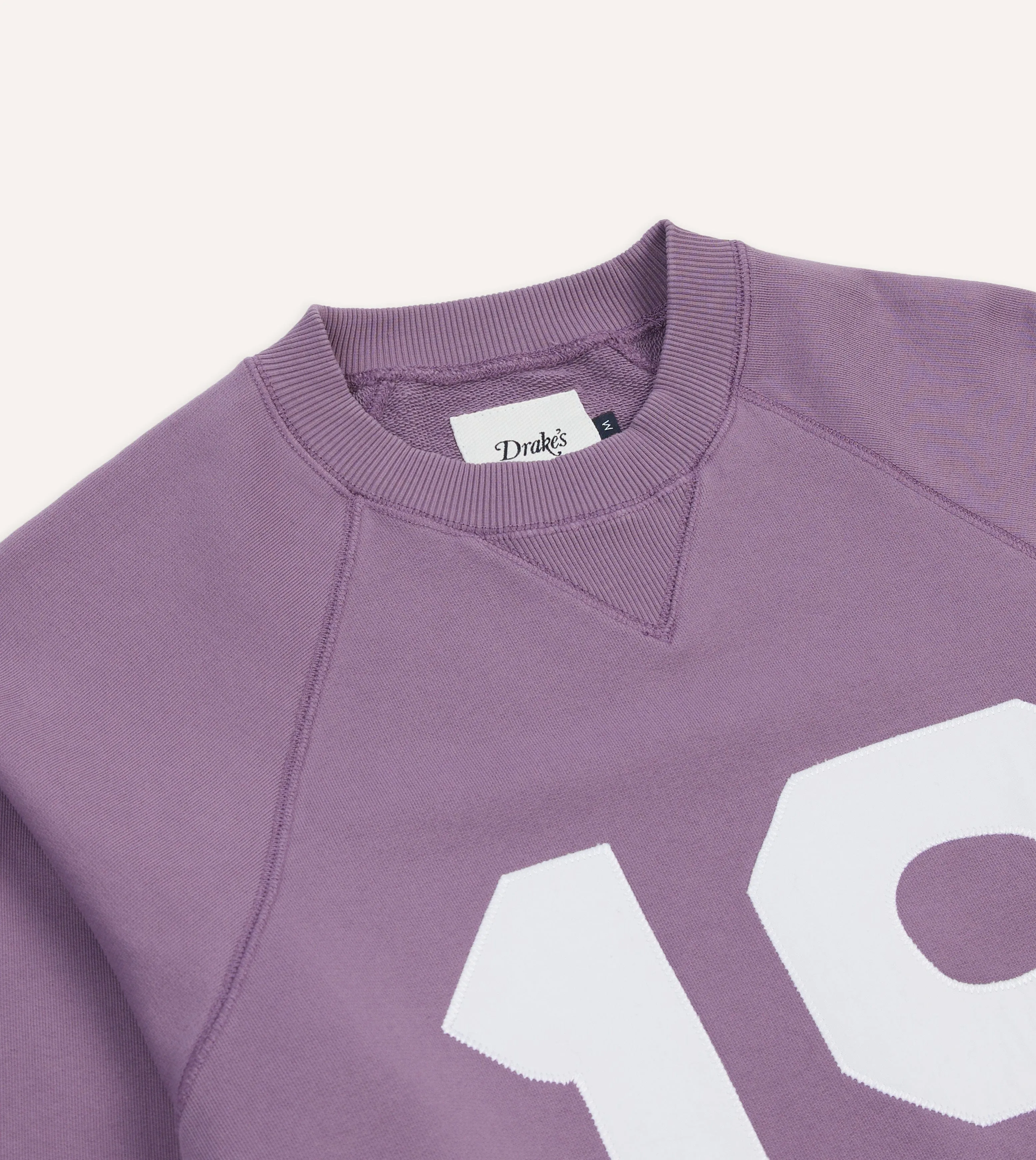 Lilac ‘1977’ Appliqué Cotton Sweatshirt sold by Drake's London product image thumbnail 4