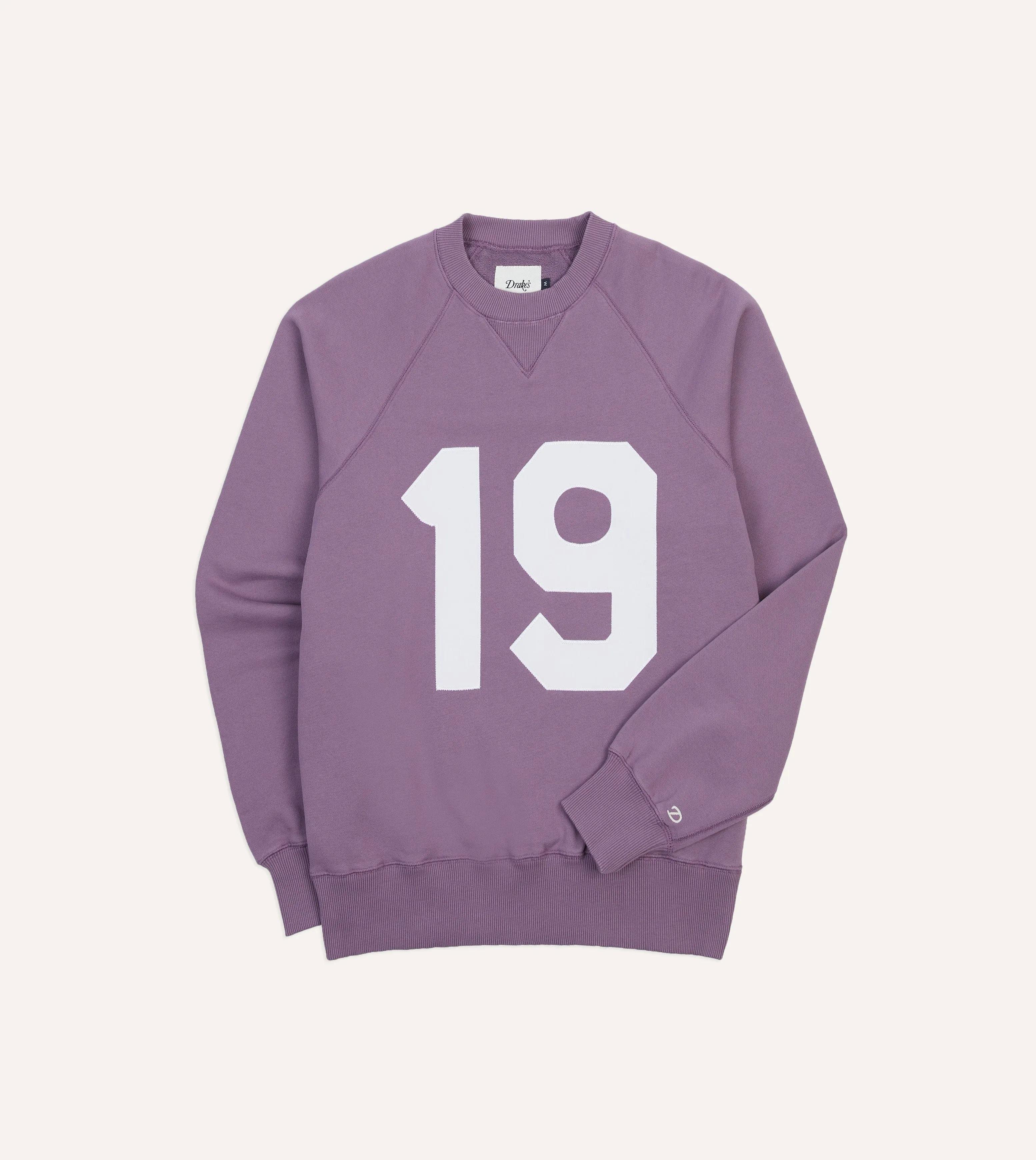 Lilac ‘1977’ Appliqué Cotton Sweatshirt sold by Drake's London