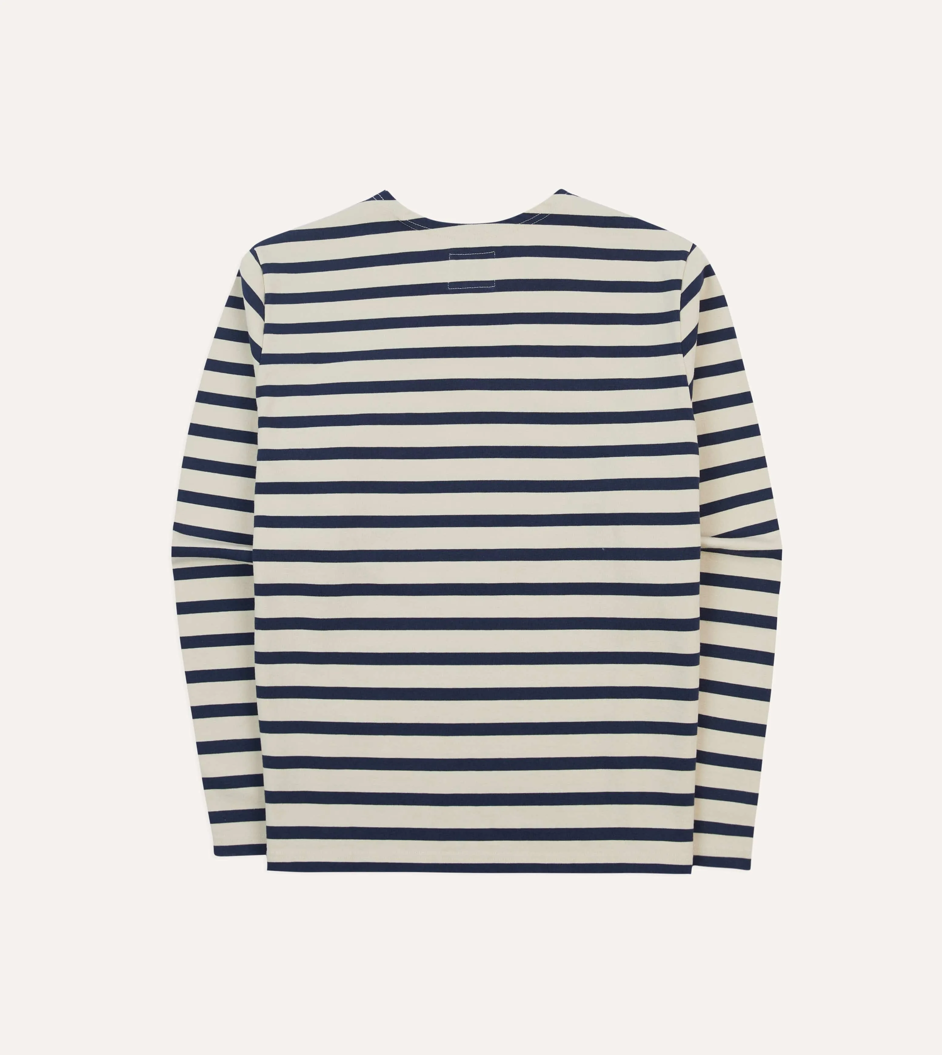 Ecru and Navy Breton Long Sleeve T-Shirt sold by Drake's London product image thumbnail 5