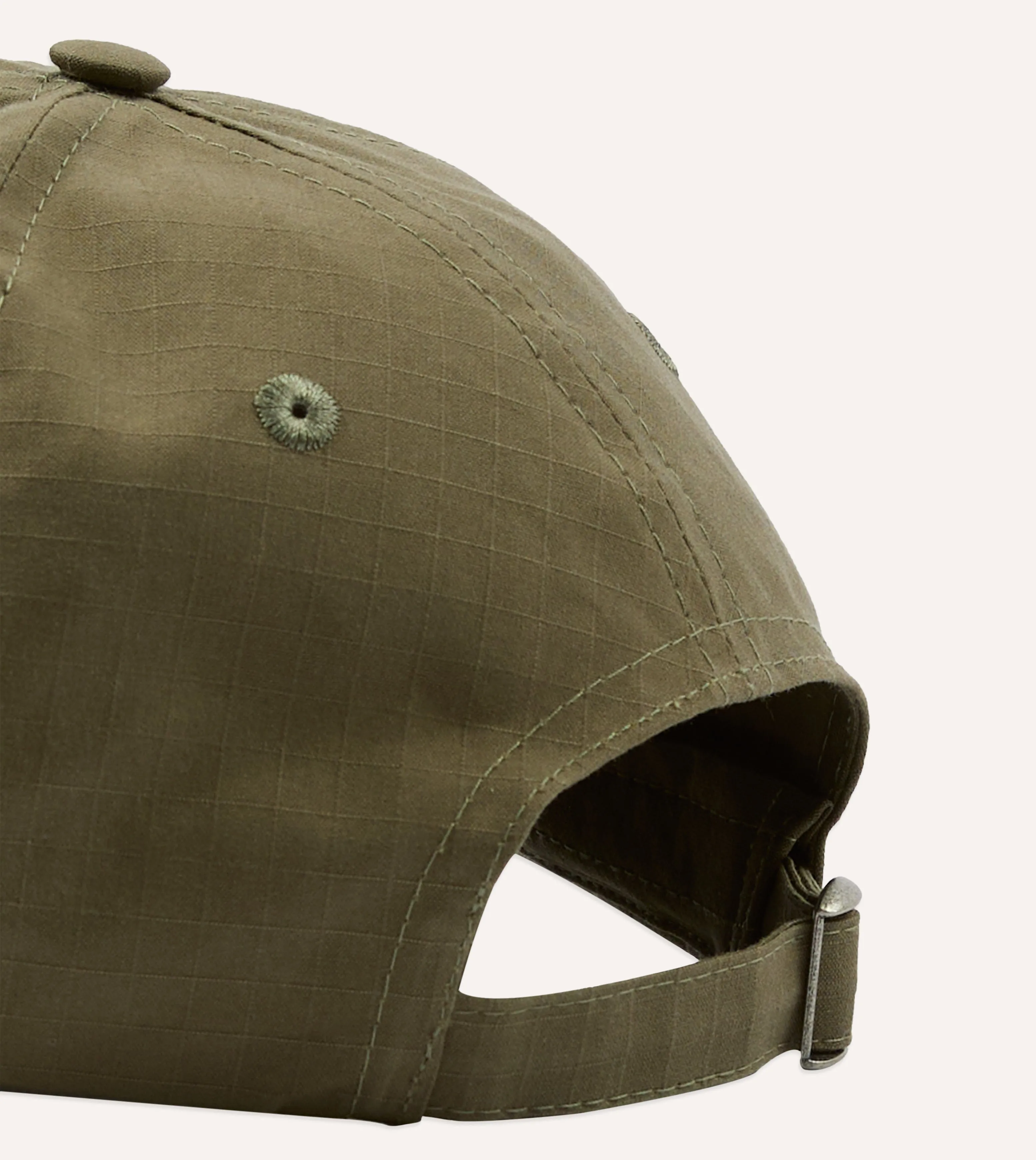 Khaki Green Ripstop Cotton Baseball Cap sold by Drake's London product image thumbnail 2