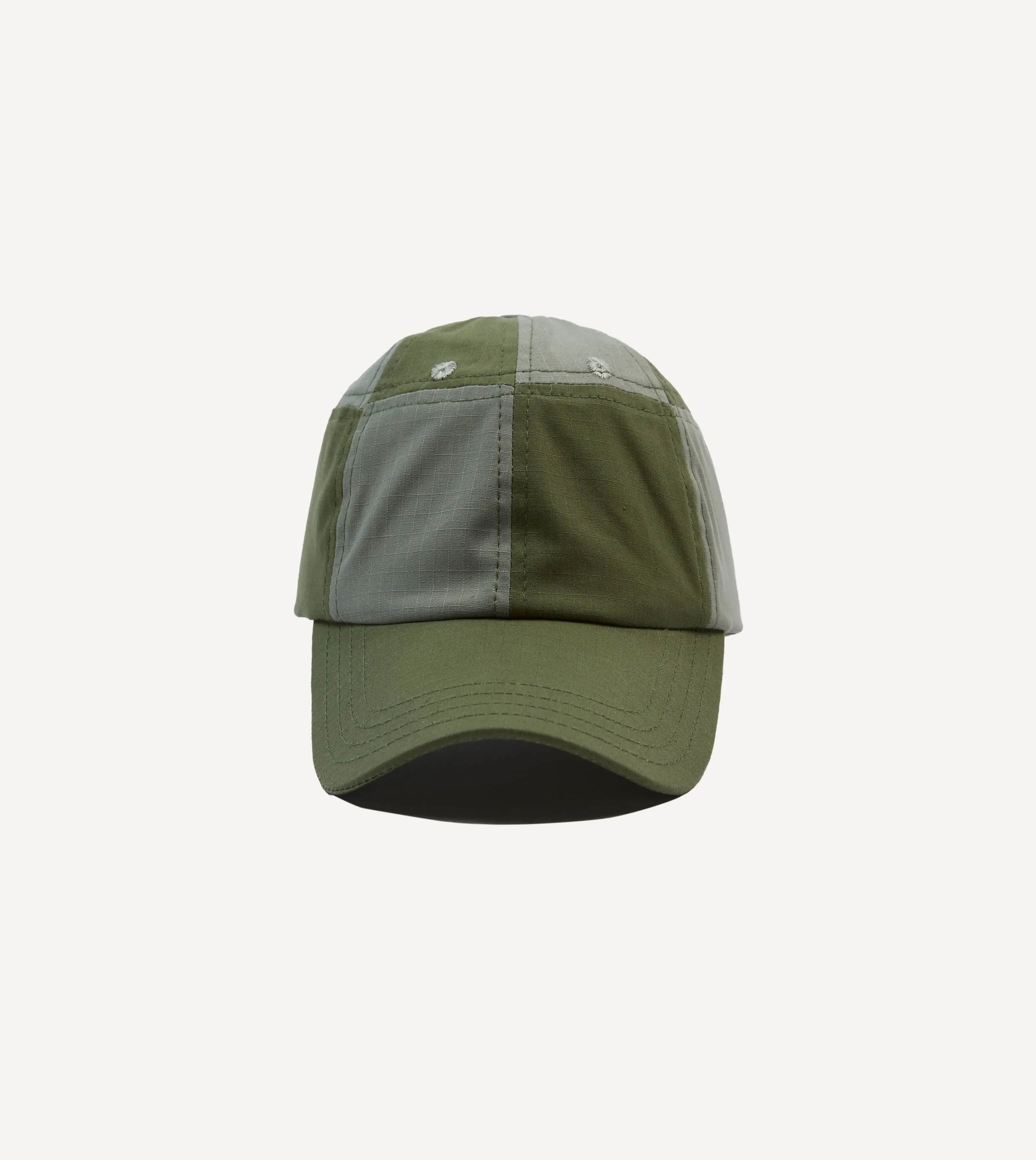 Green Ripstop Cotton Patchwork Baseball Cap sold by Drake's London