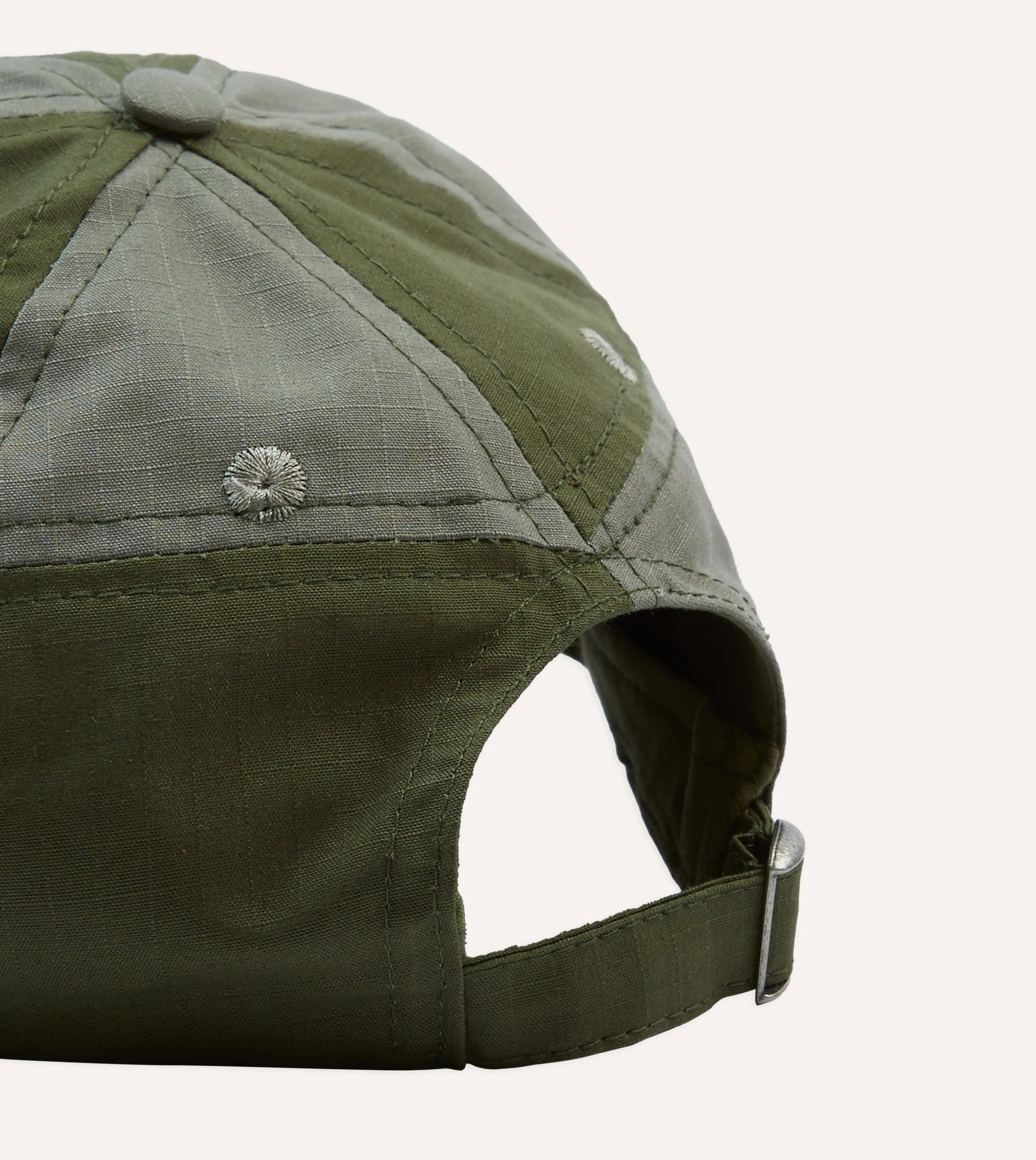 Green Ripstop Cotton Patchwork Baseball Cap sold by Drake's London product image thumbnail 2