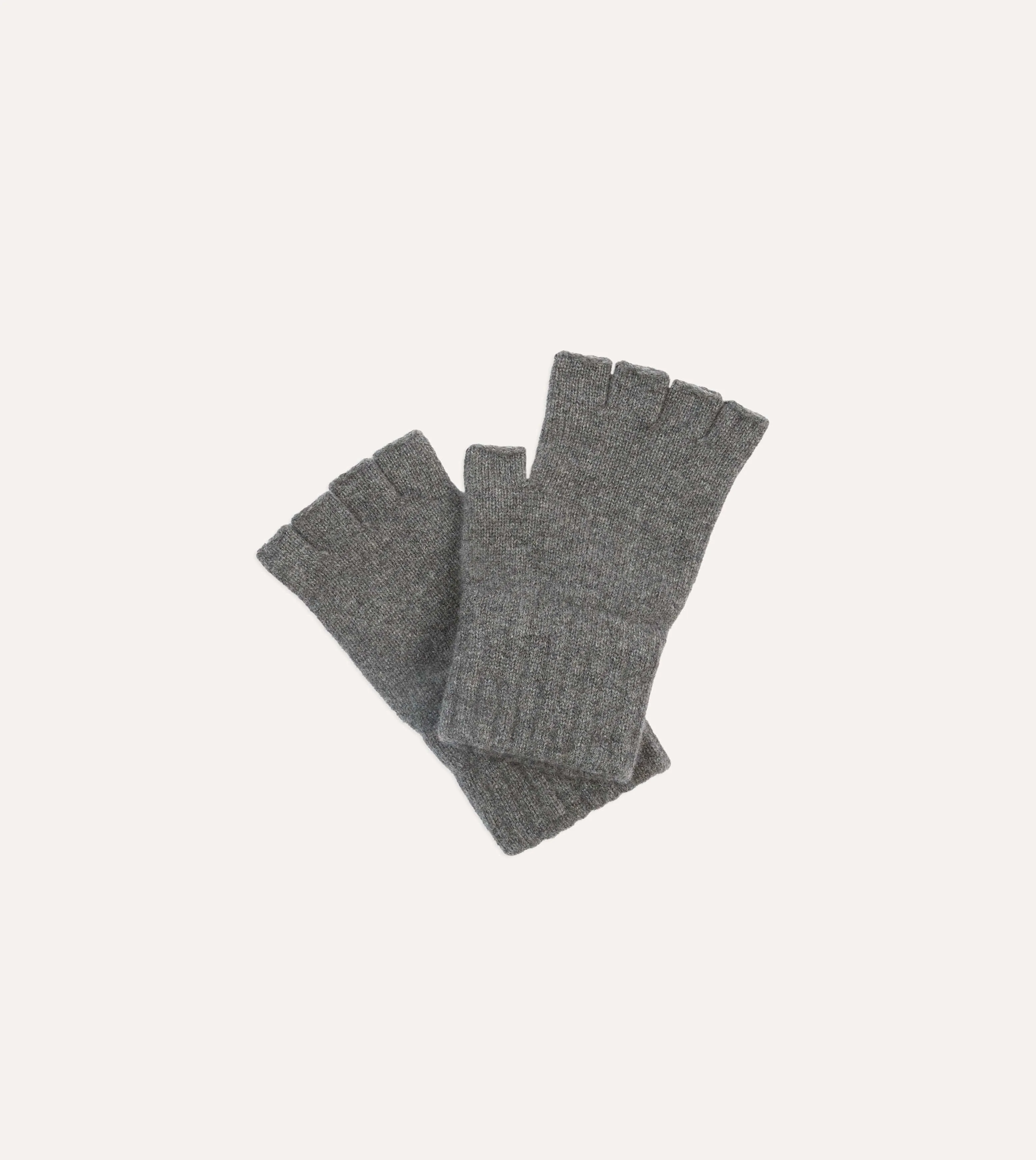 Grey Geelongora Fingerless Knitted Gloves sold by Drake's London