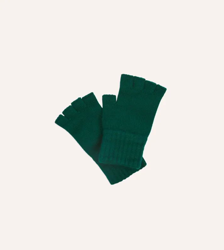 Forest Green Geelongora Fingerless Knitted Gloves sold by Drake's London
