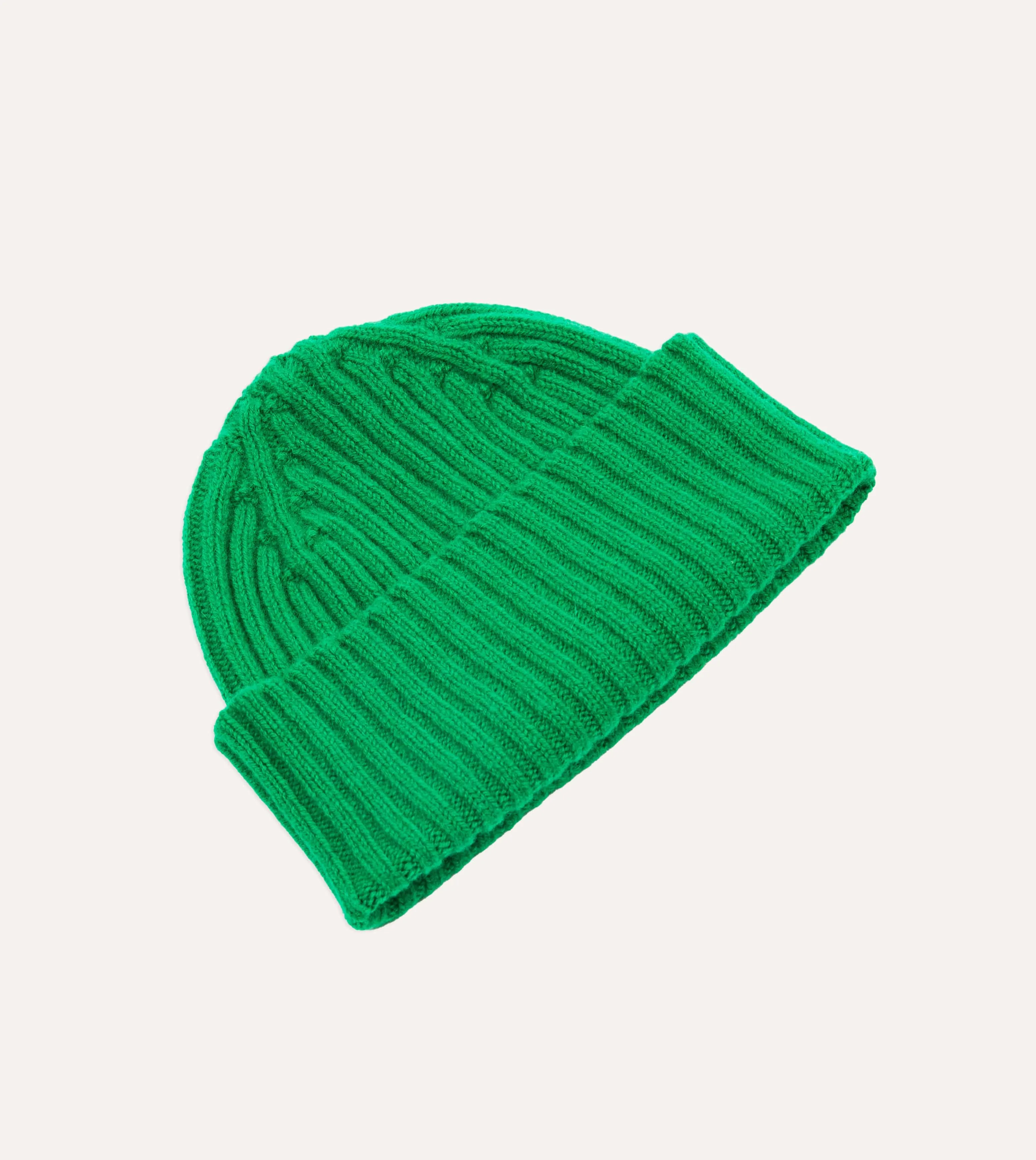 Bright Green Lambswool Ribbed Knit Cap sold by Drake's London product image thumbnail 3