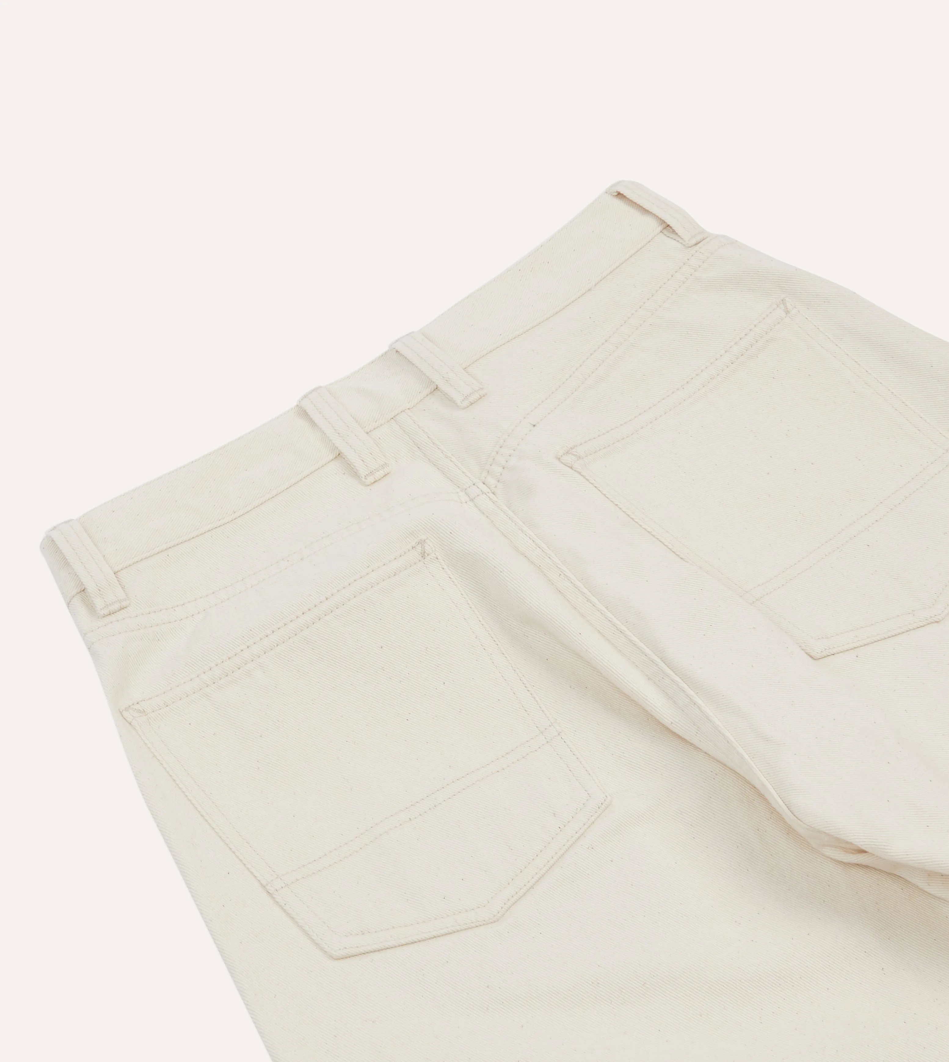 Ecru 12.7oz Selvedge Denim Painter Pants sold by Drake's London product image thumbnail 5